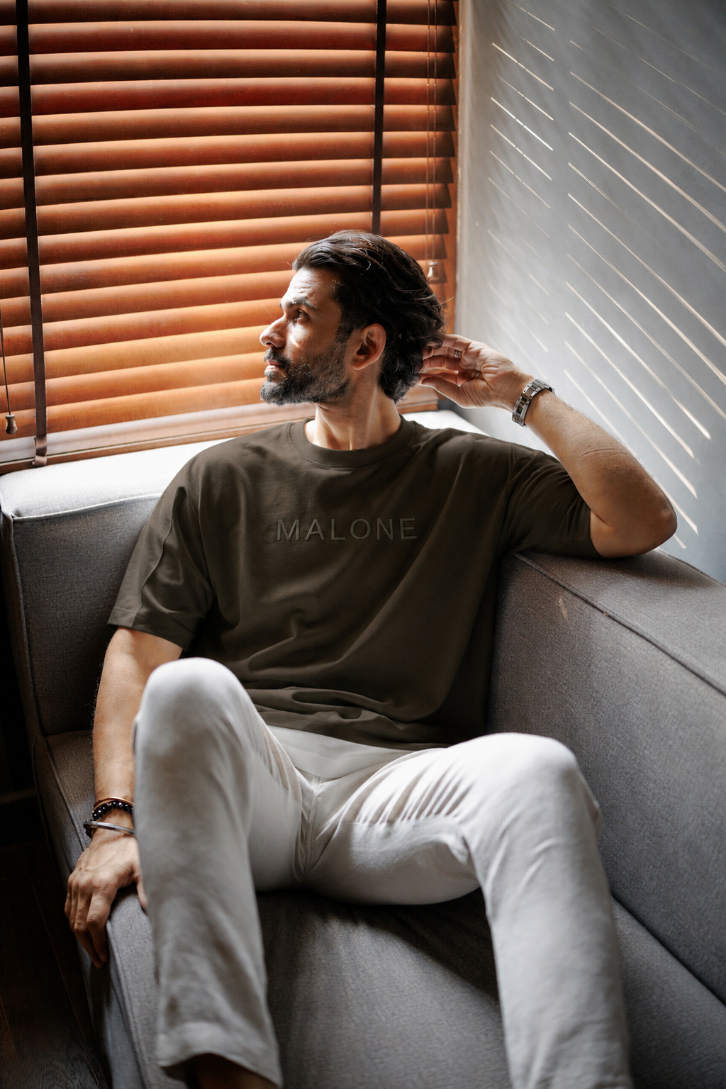 Drop Shoulder Pine Green T-shirt