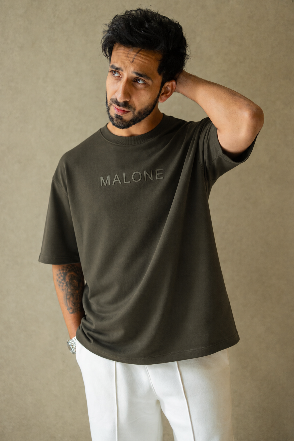 Drop Shoulder Pine Green T-shirt