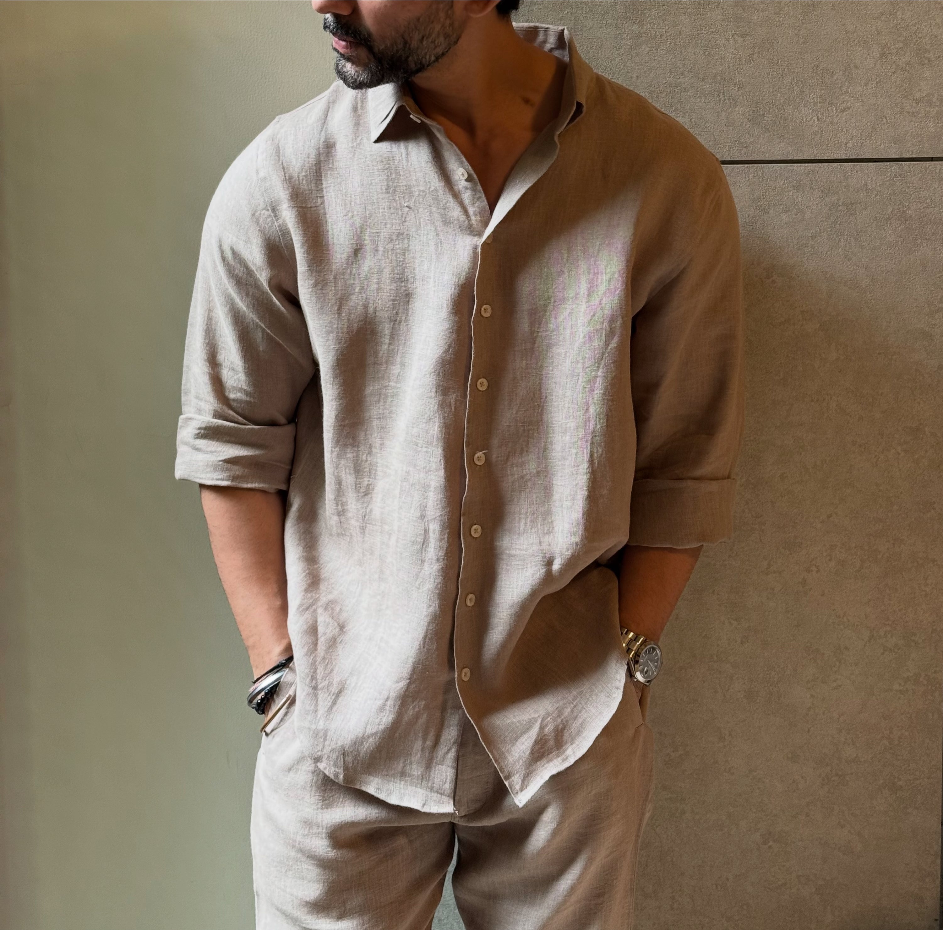 Beige Linen Shirt