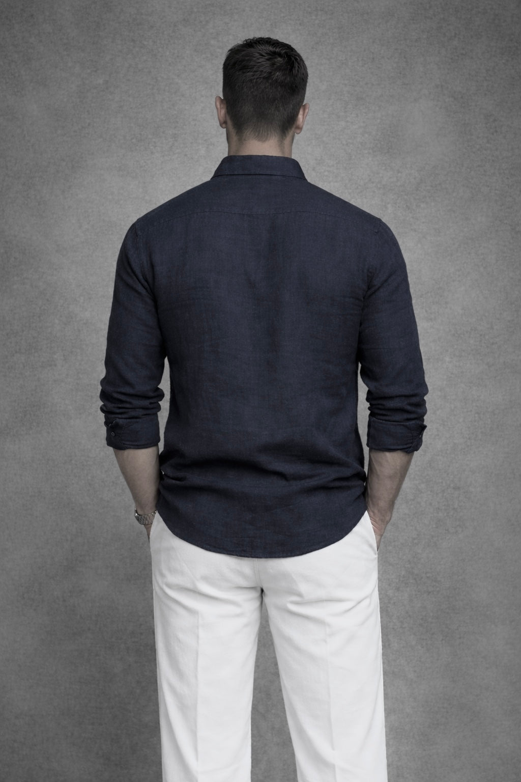 Navy Linen Shirt