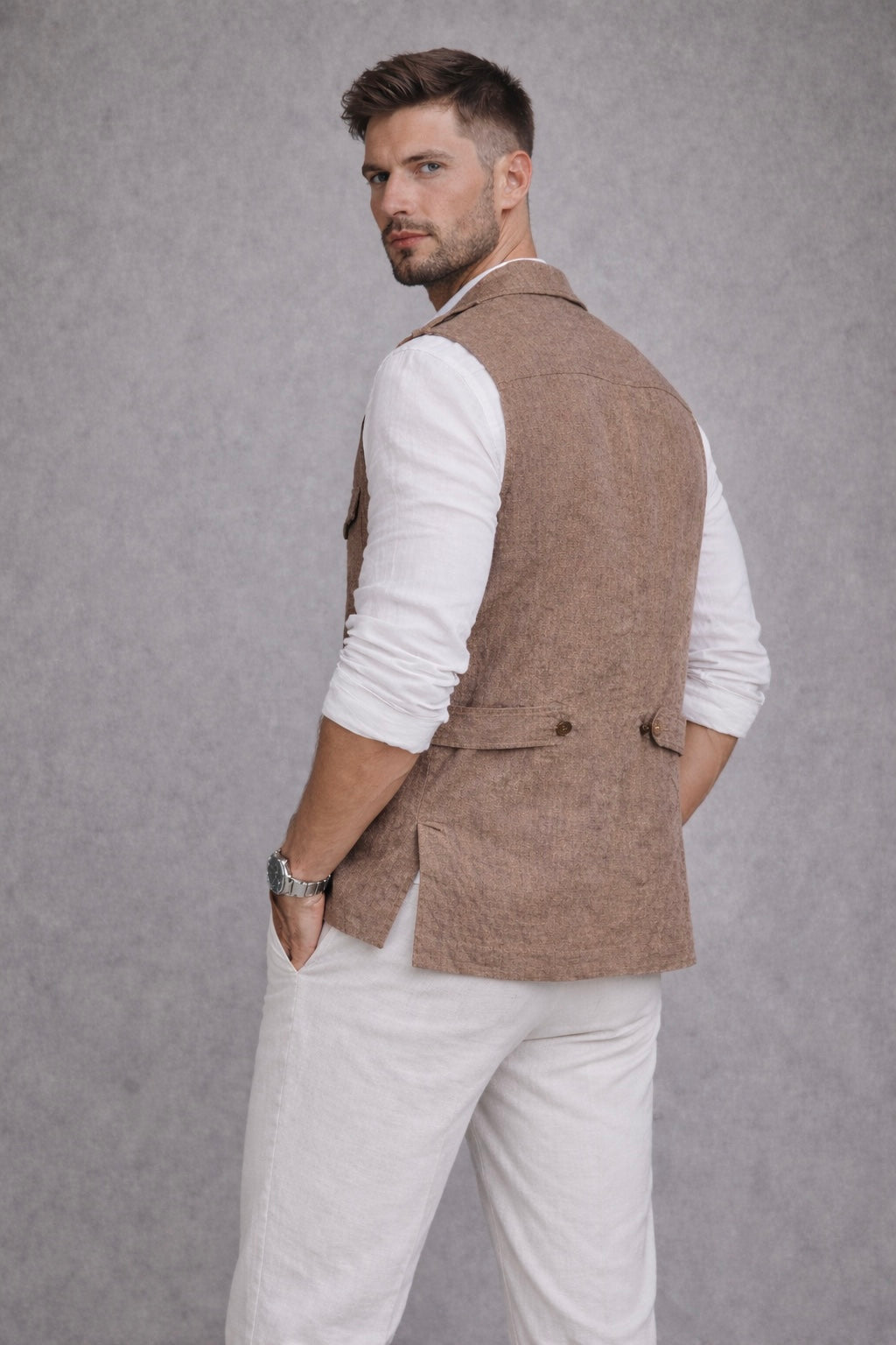 Sleeveless Linen Shacket - Sultan