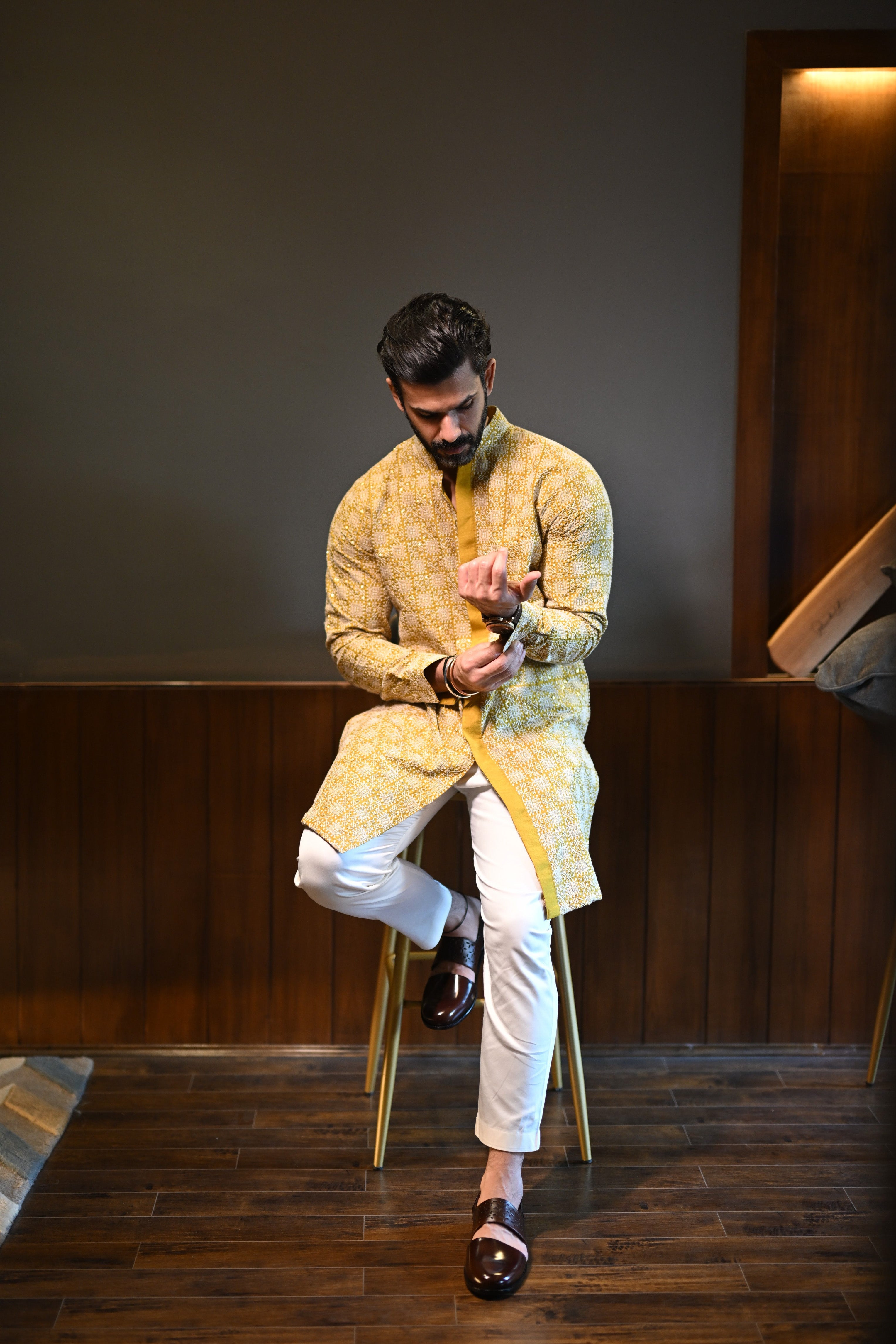 Canary Self Shirt Kurta Set