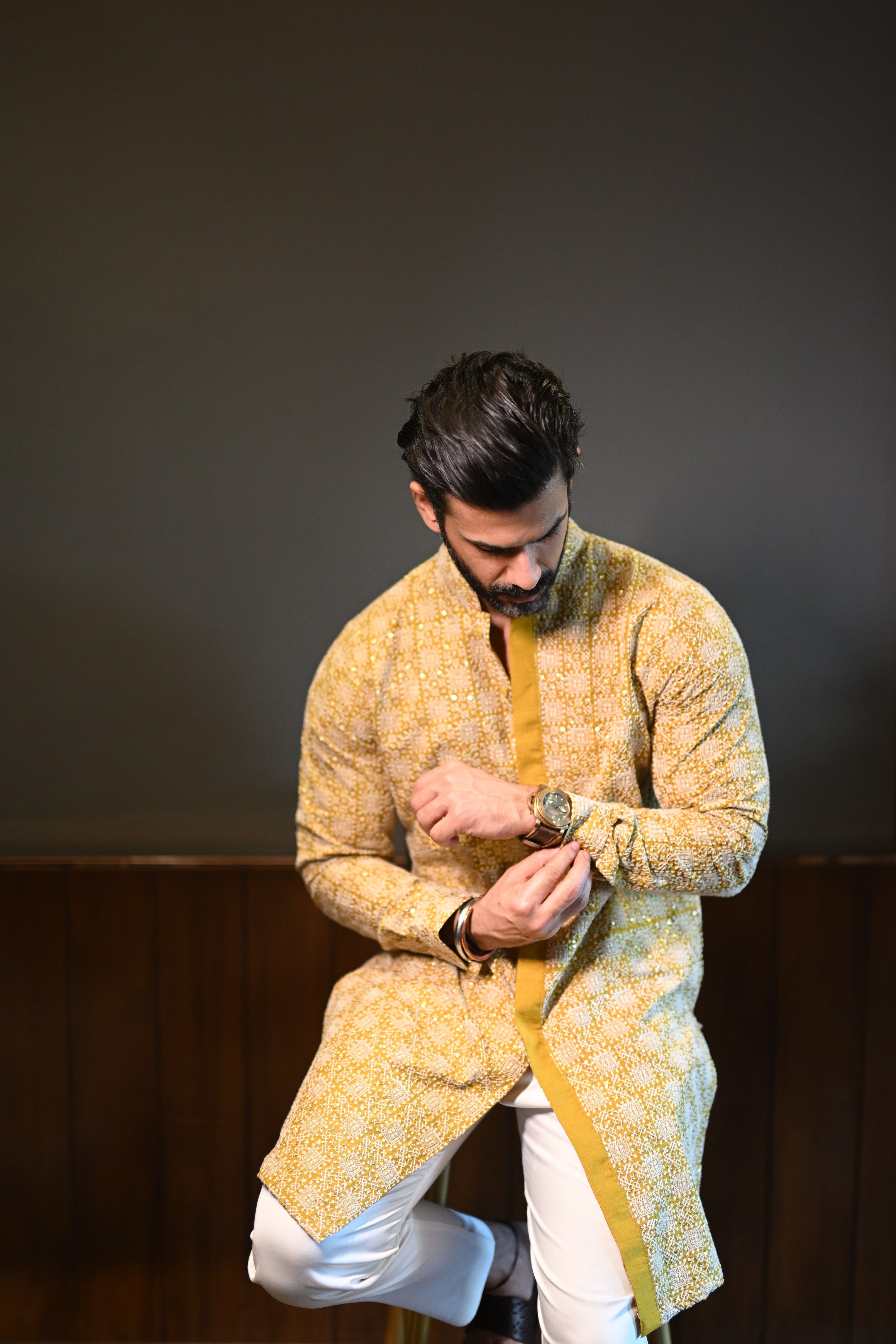 Canary Self Shirt Kurta Set