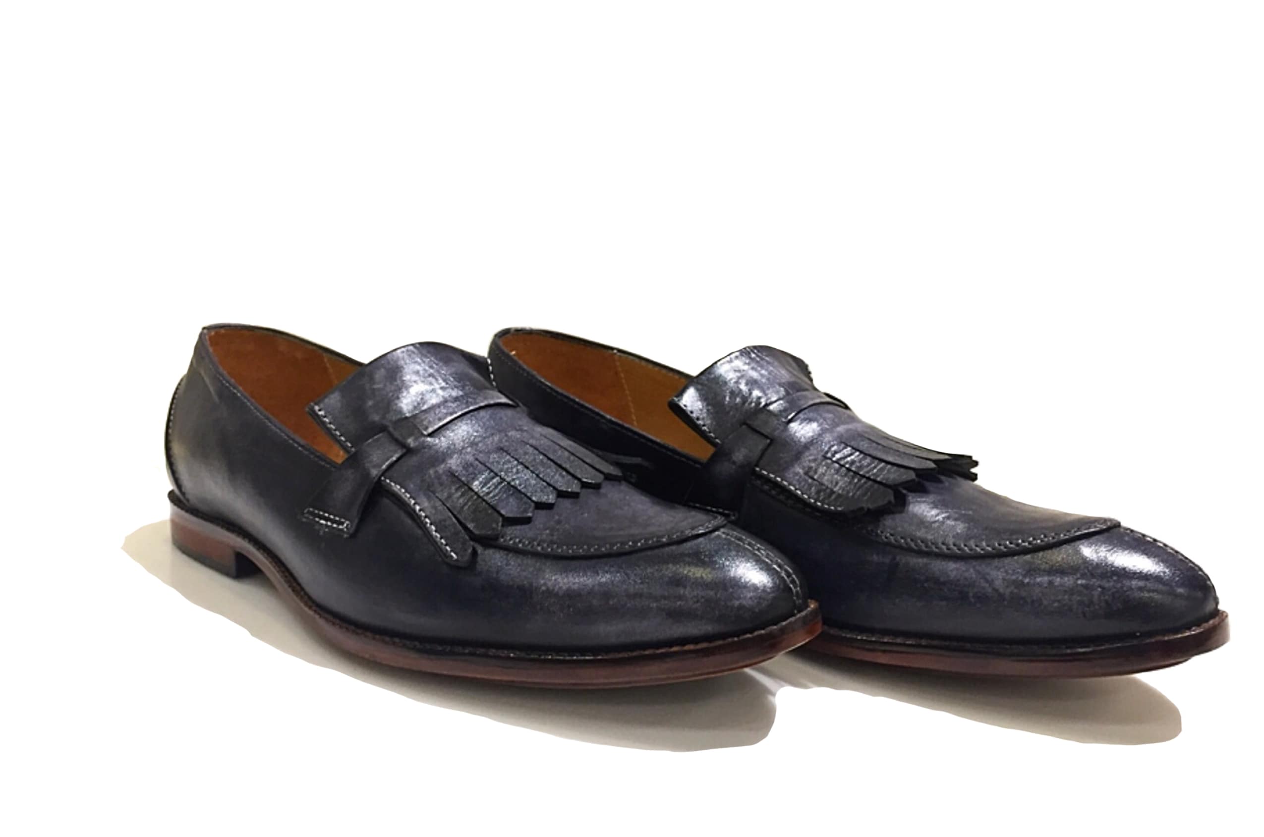 Grid Fringes Loafers