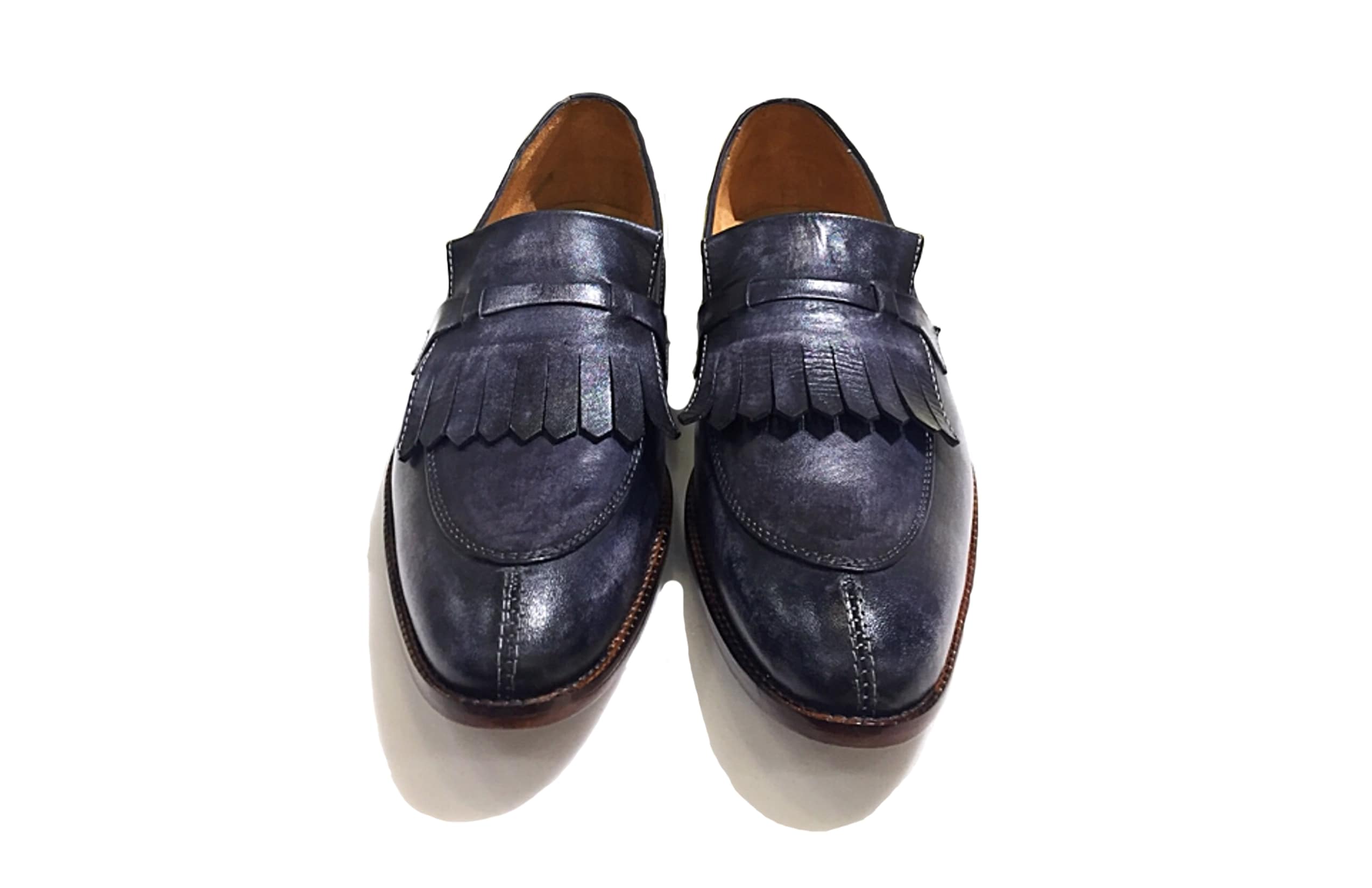 Grid Fringes Loafers