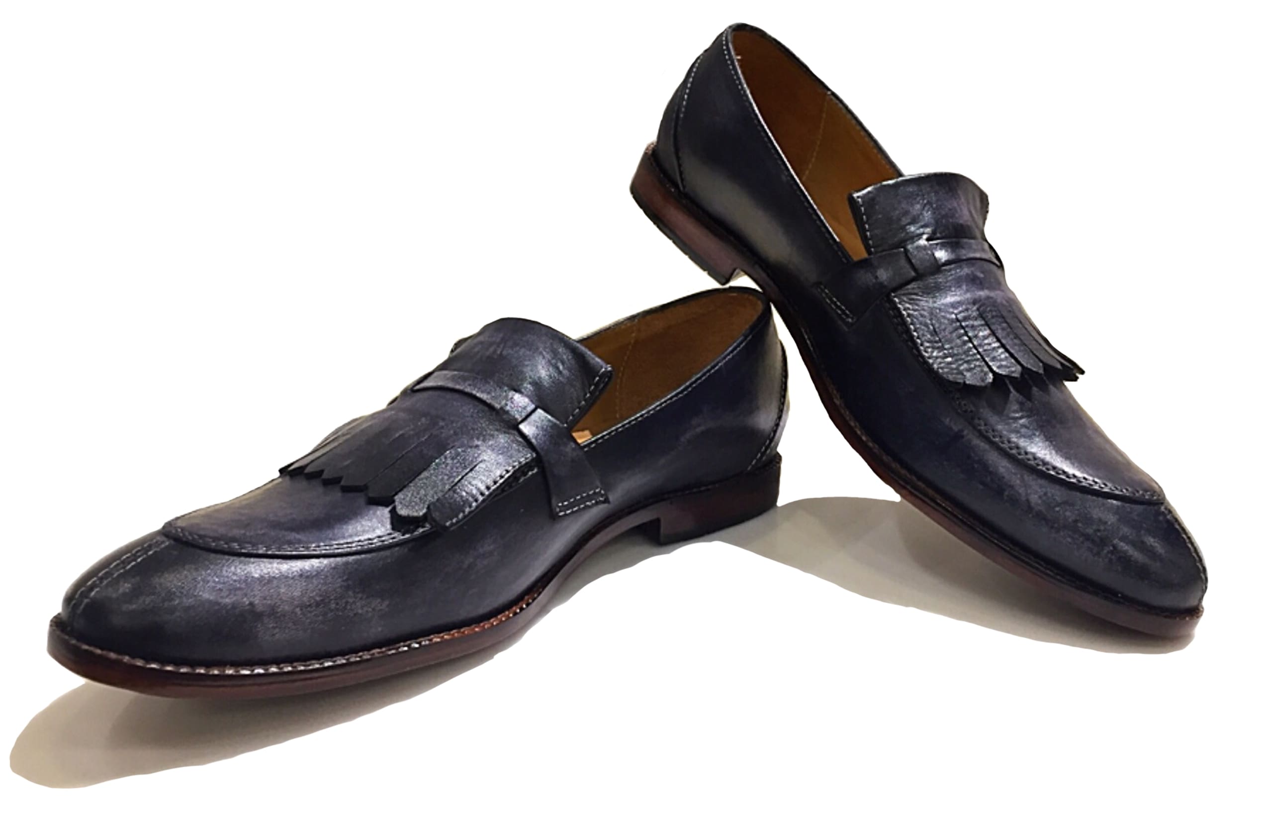 Grid Fringes Loafers