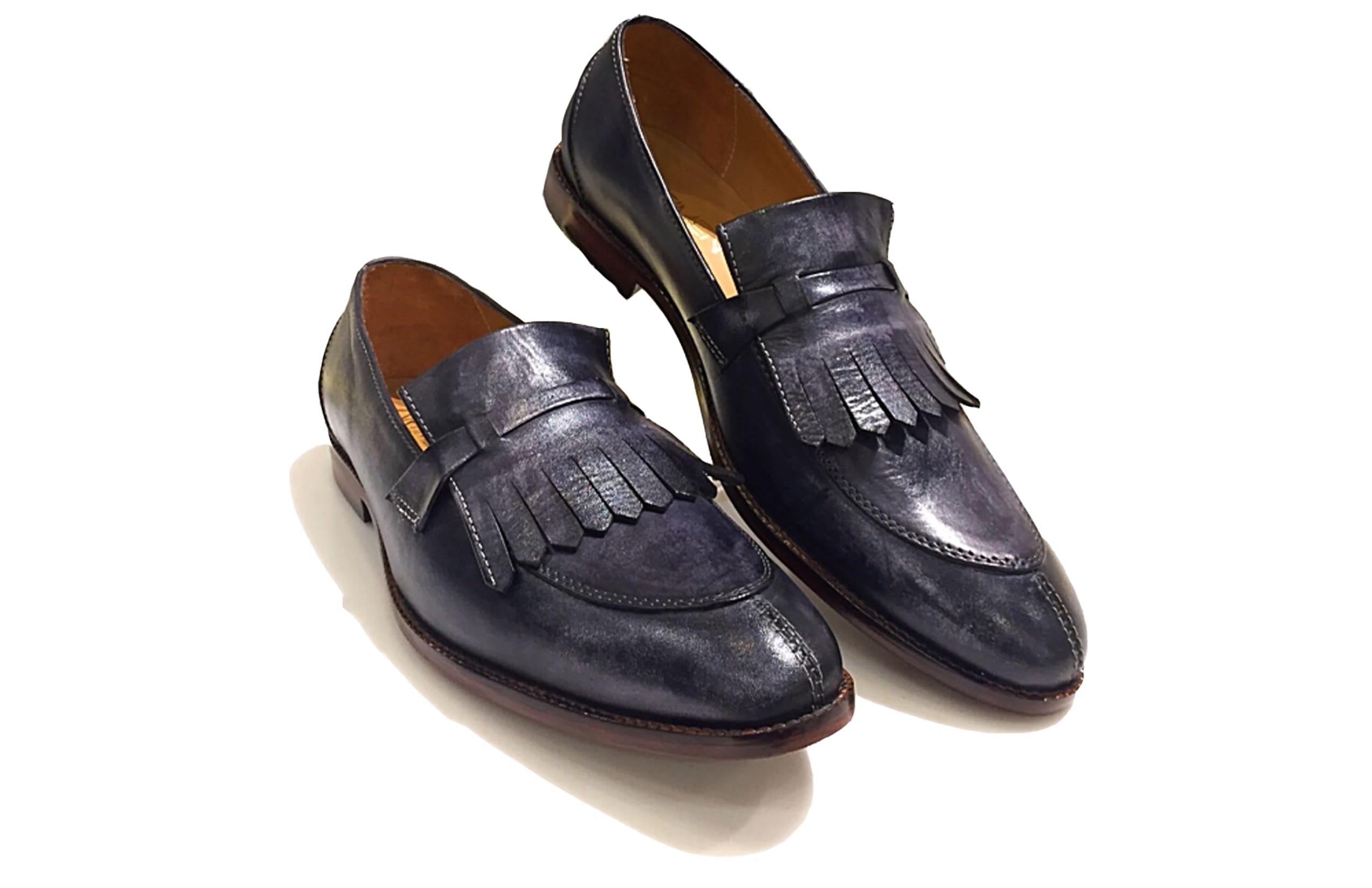Grid Fringes Loafers