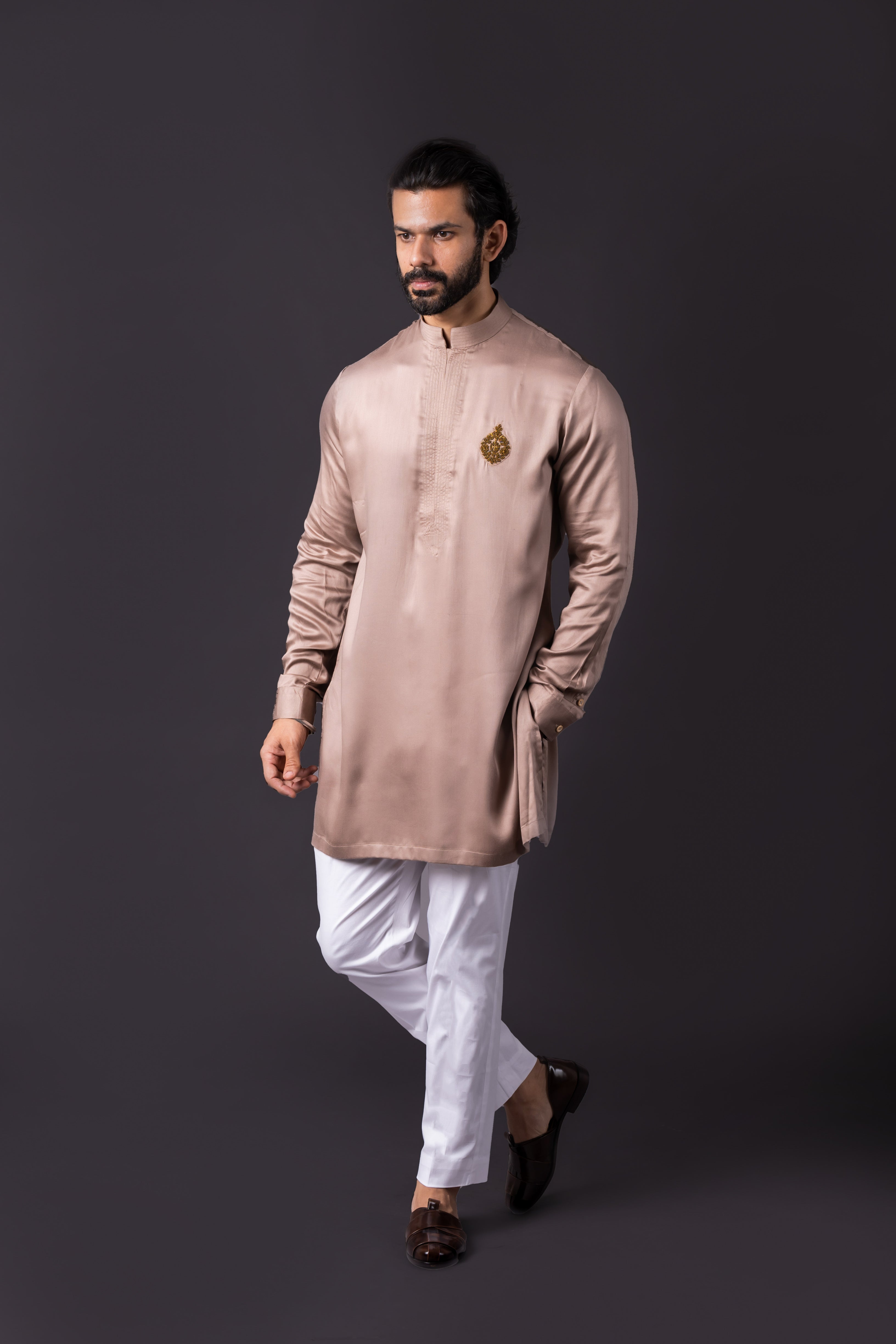 Dusty Pink Embellished Kurta