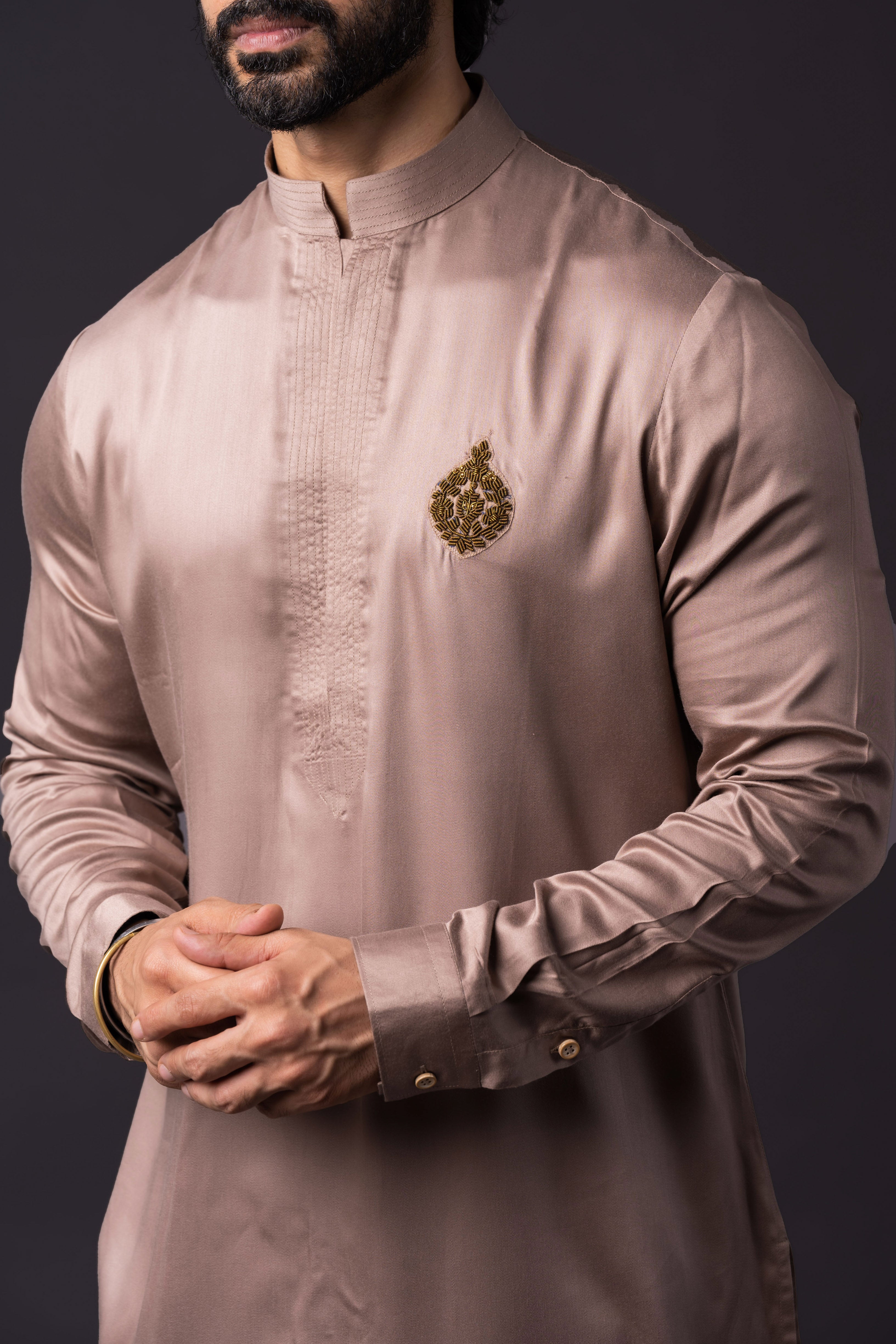 Dusty Pink Embellished Kurta