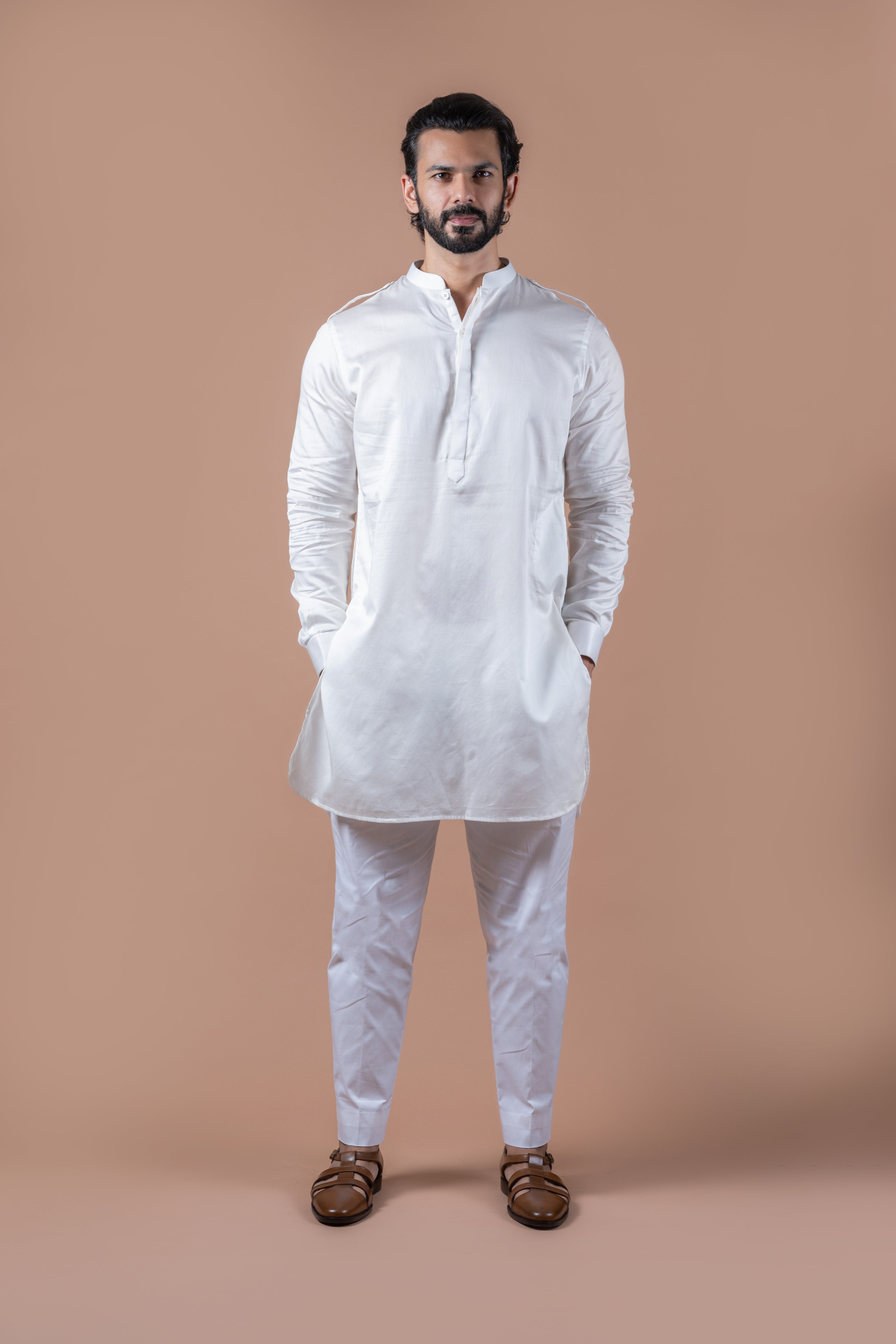 Ivory Shoulder Flap Kurta