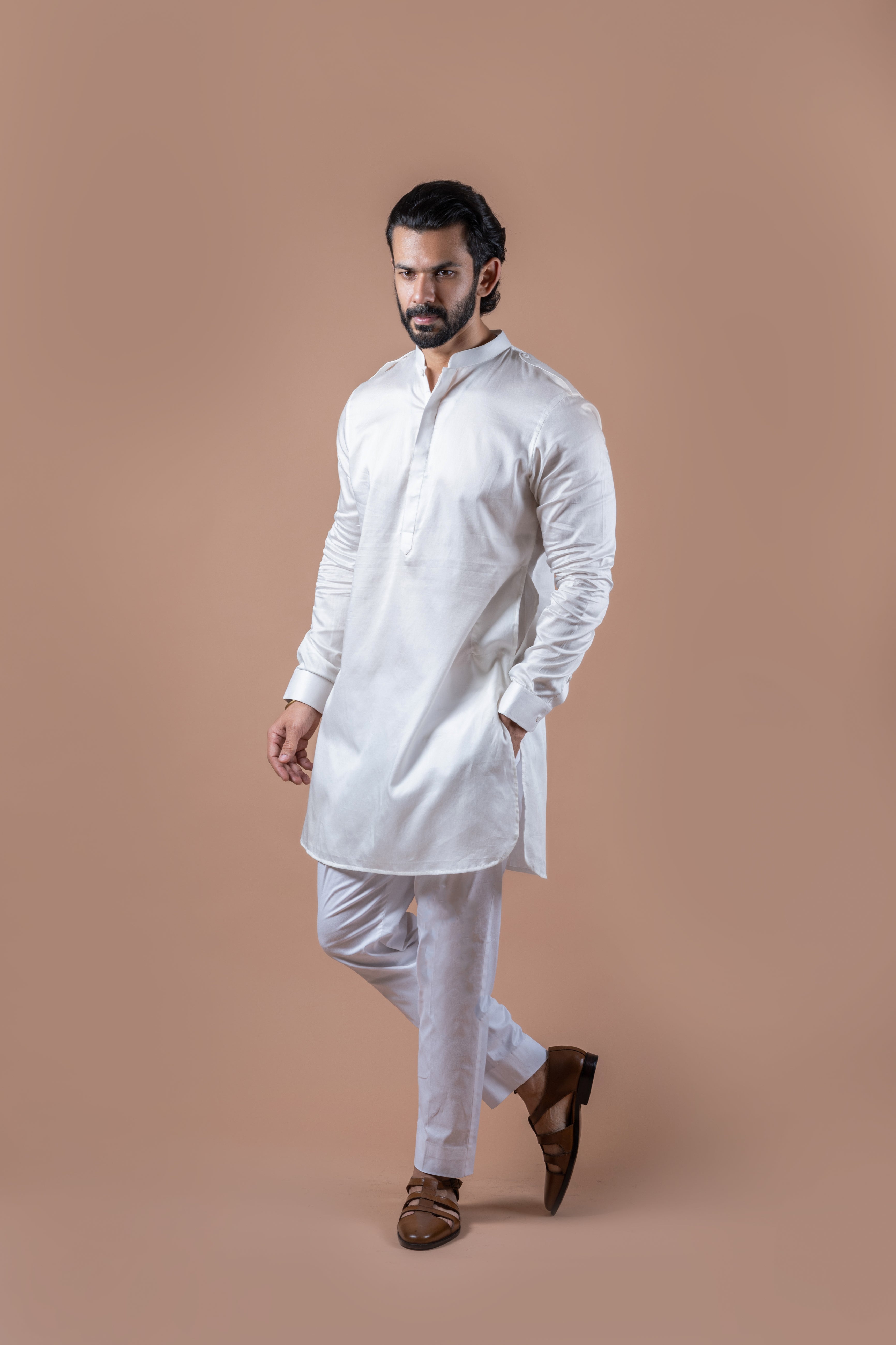 Ivory Shoulder Flap Kurta