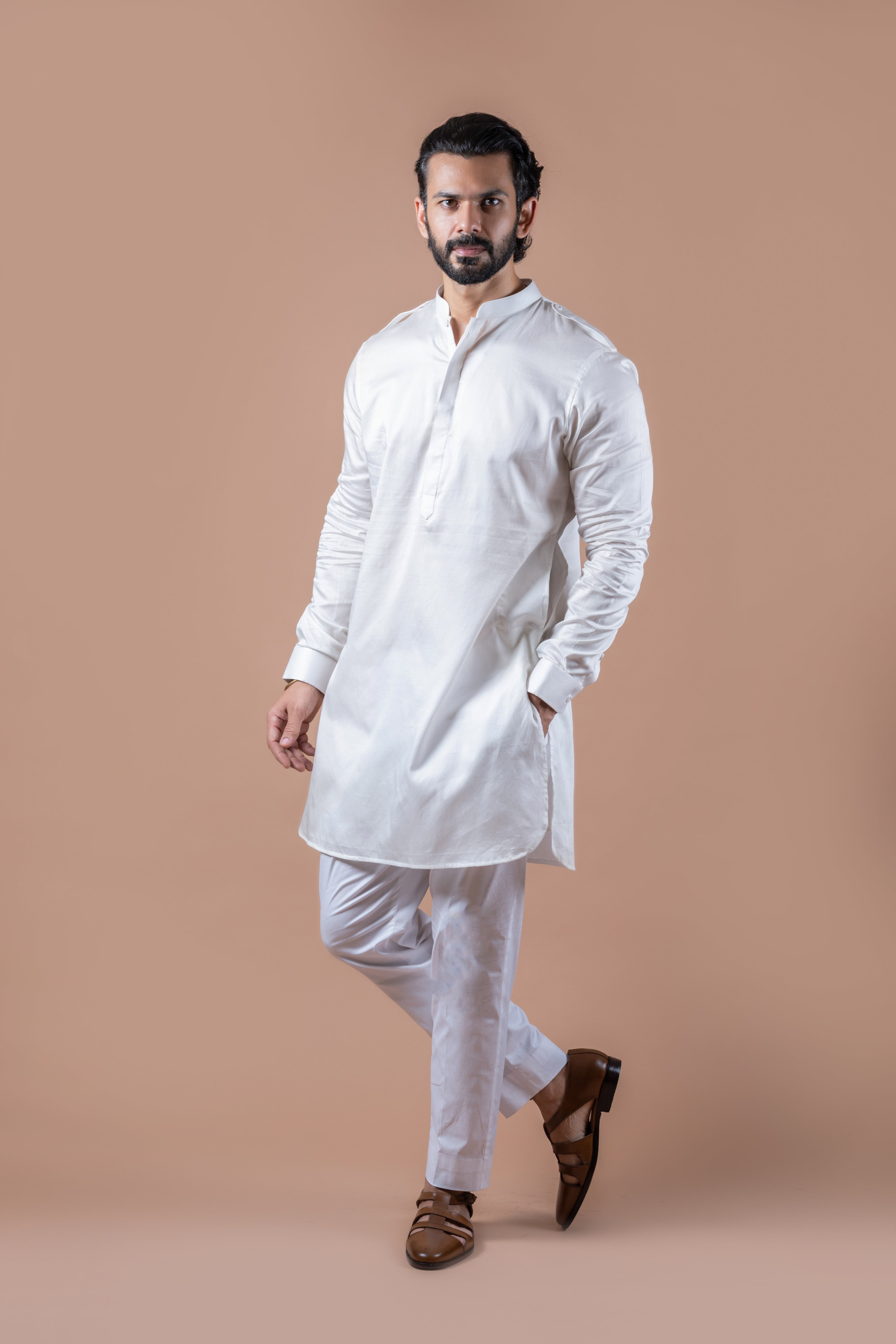 Ivory Shoulder Flap Kurta