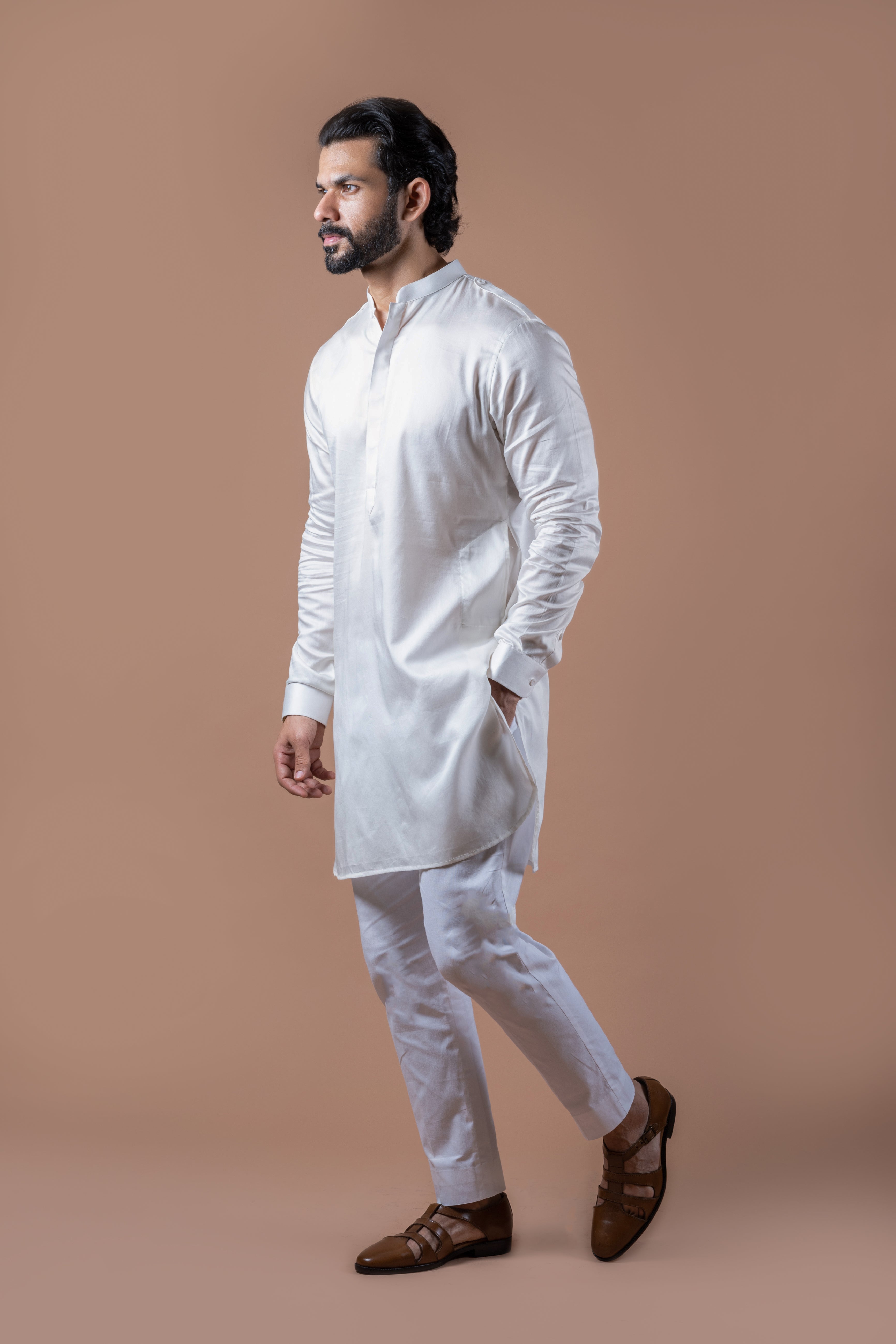 Ivory Shoulder Flap Kurta