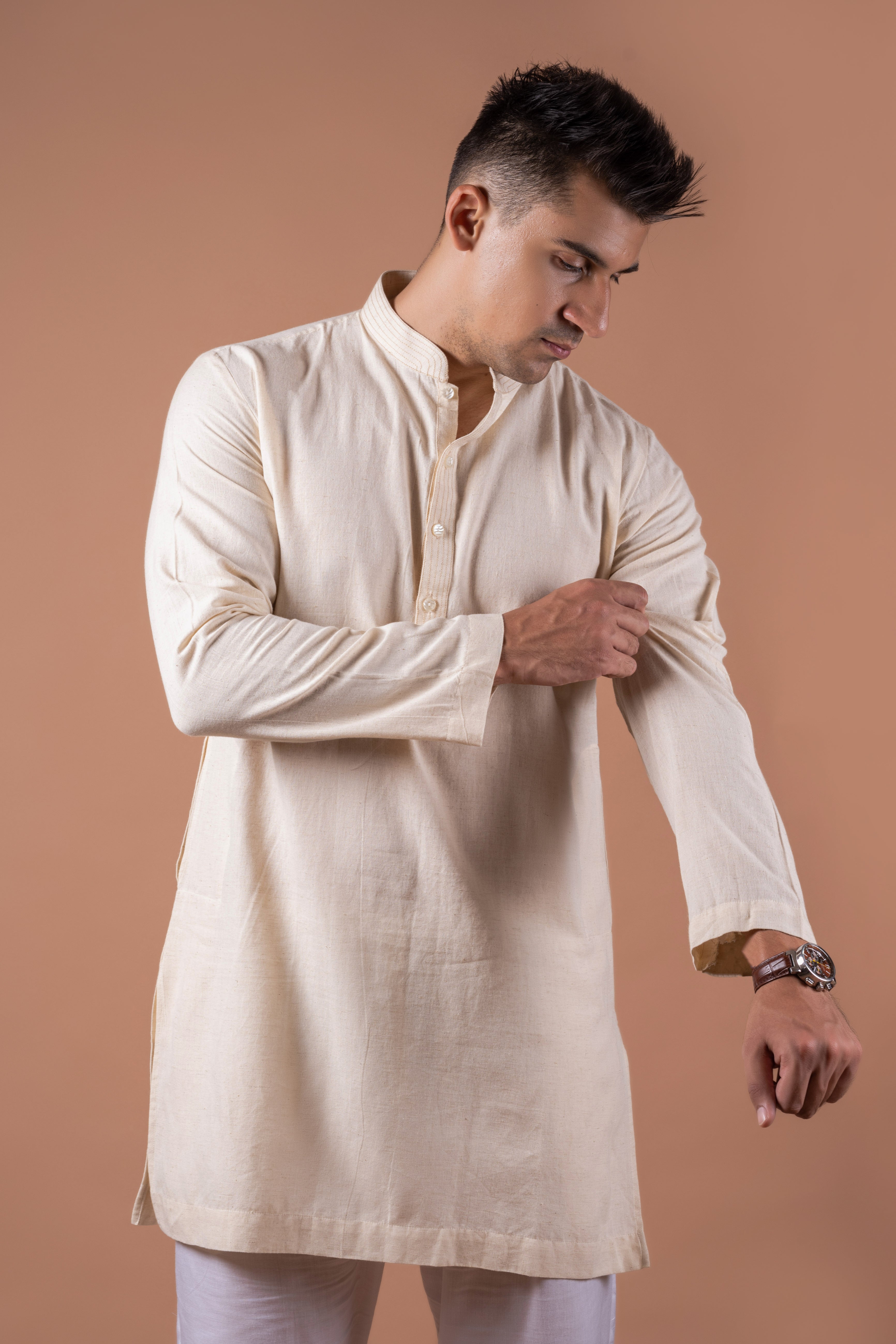 Beige Classic kurta