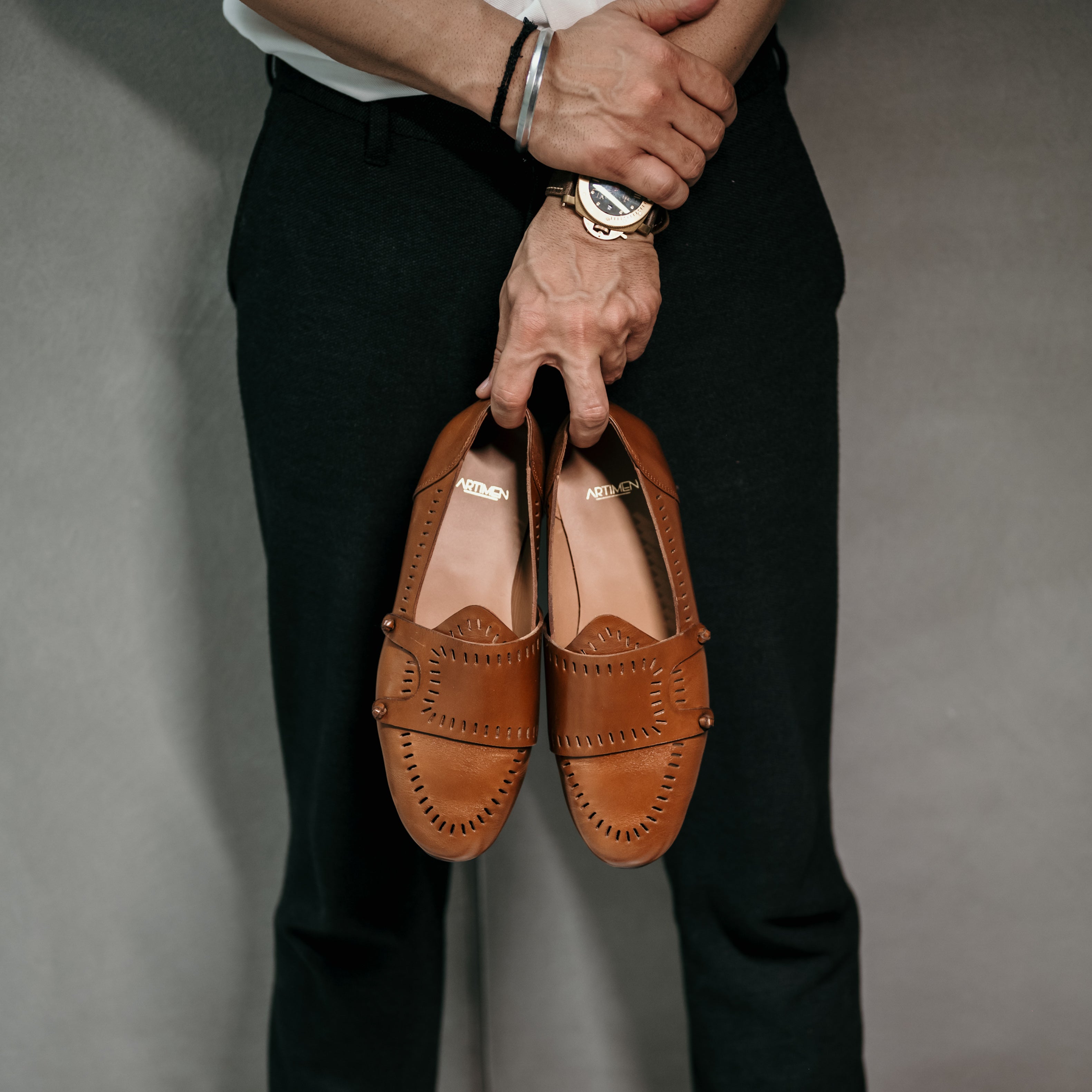 Cut Punch monk loafer