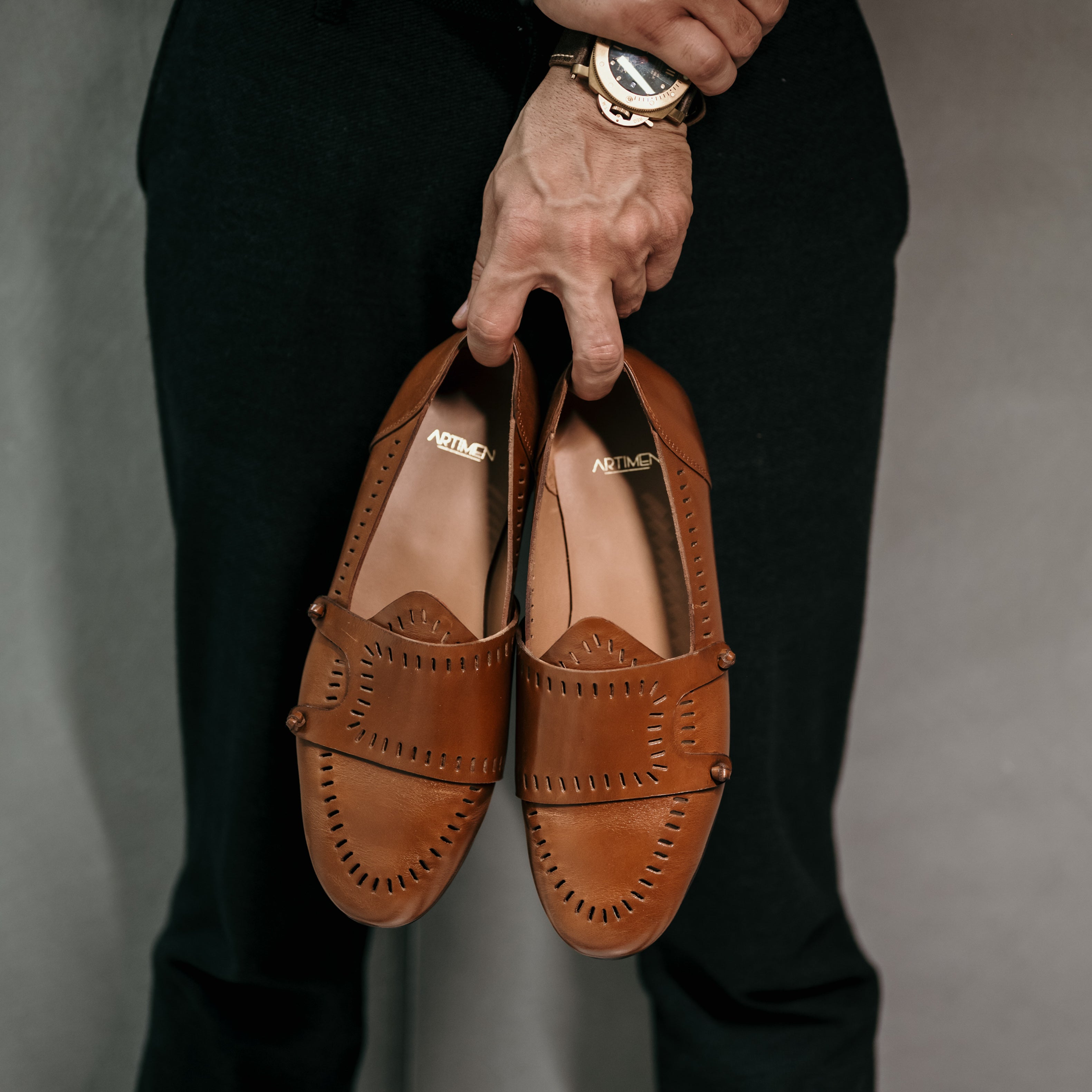 Cut Punch monk loafer