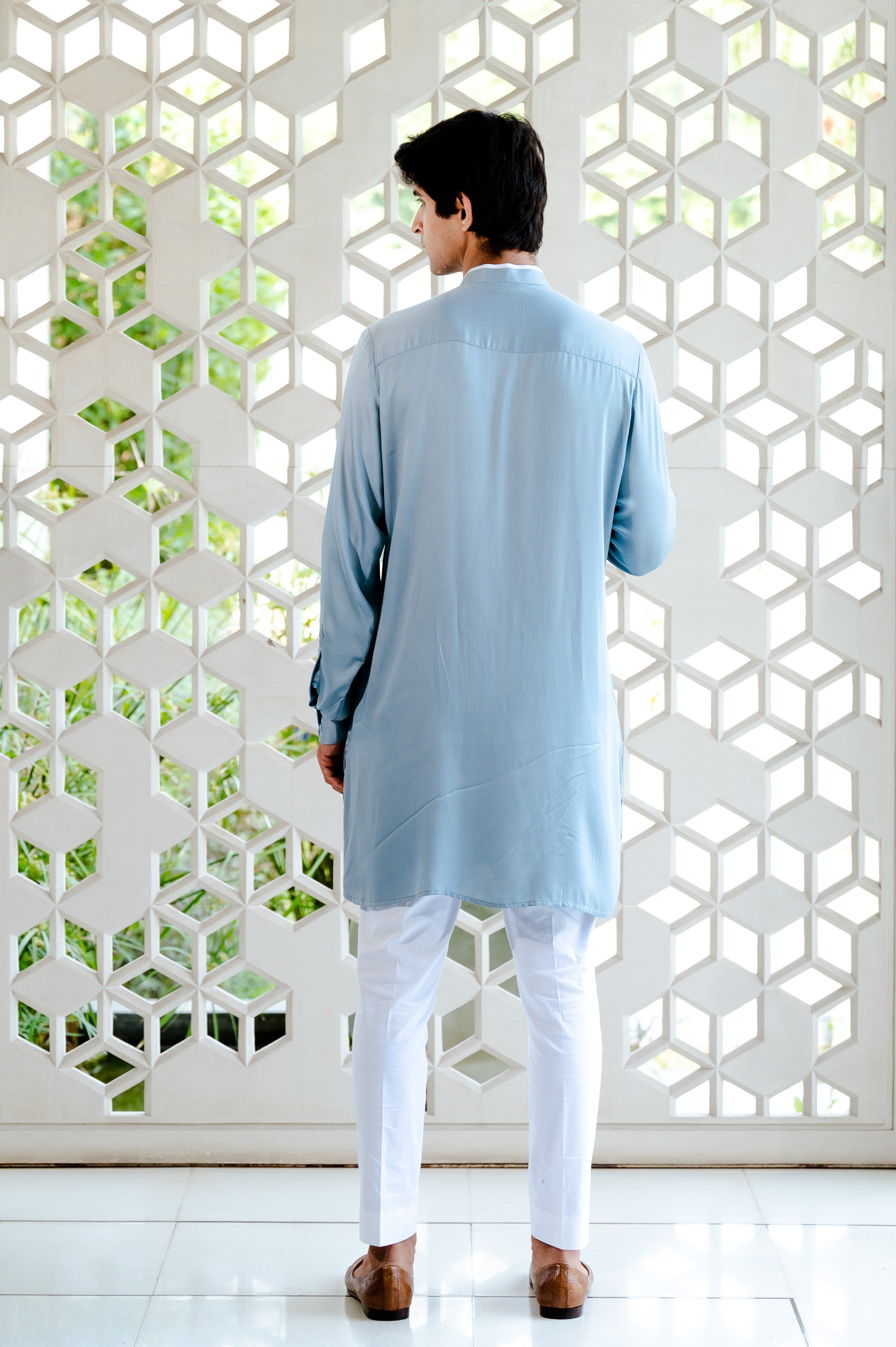 Tiger embellished shirt kurta