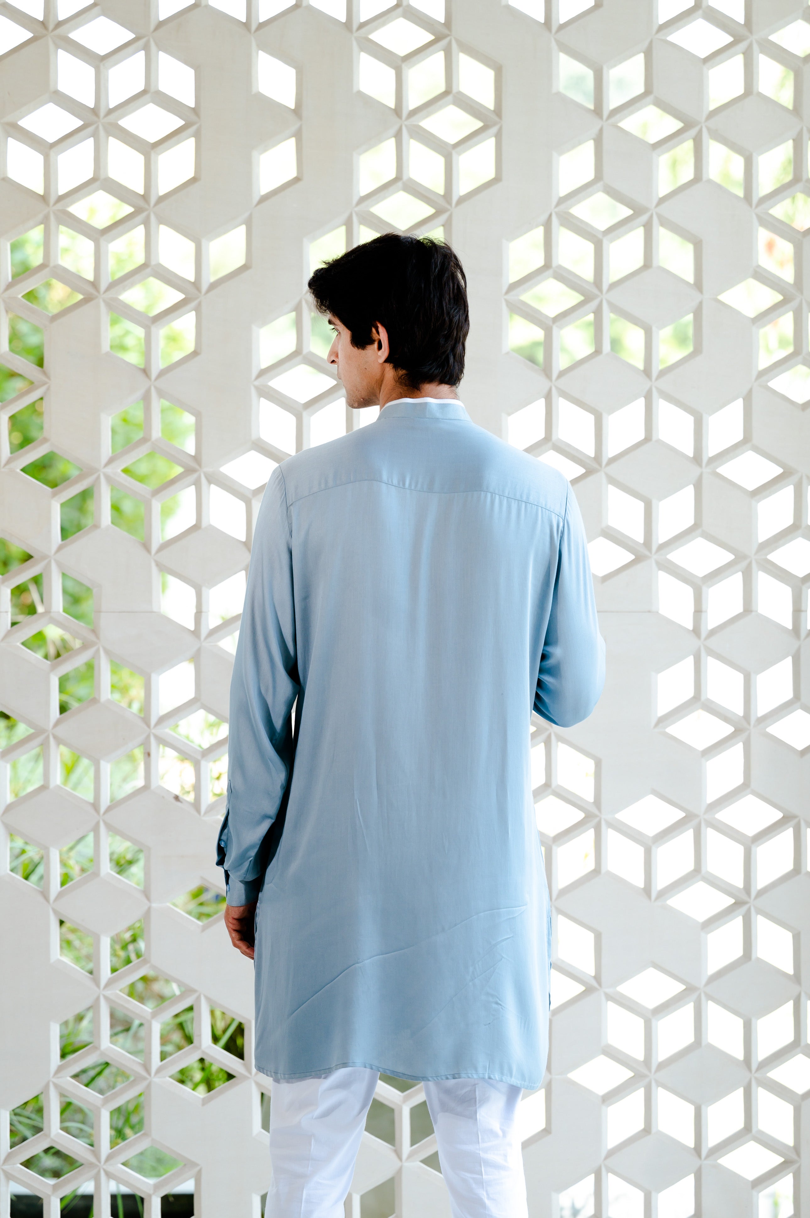 Tiger embellished shirt kurta