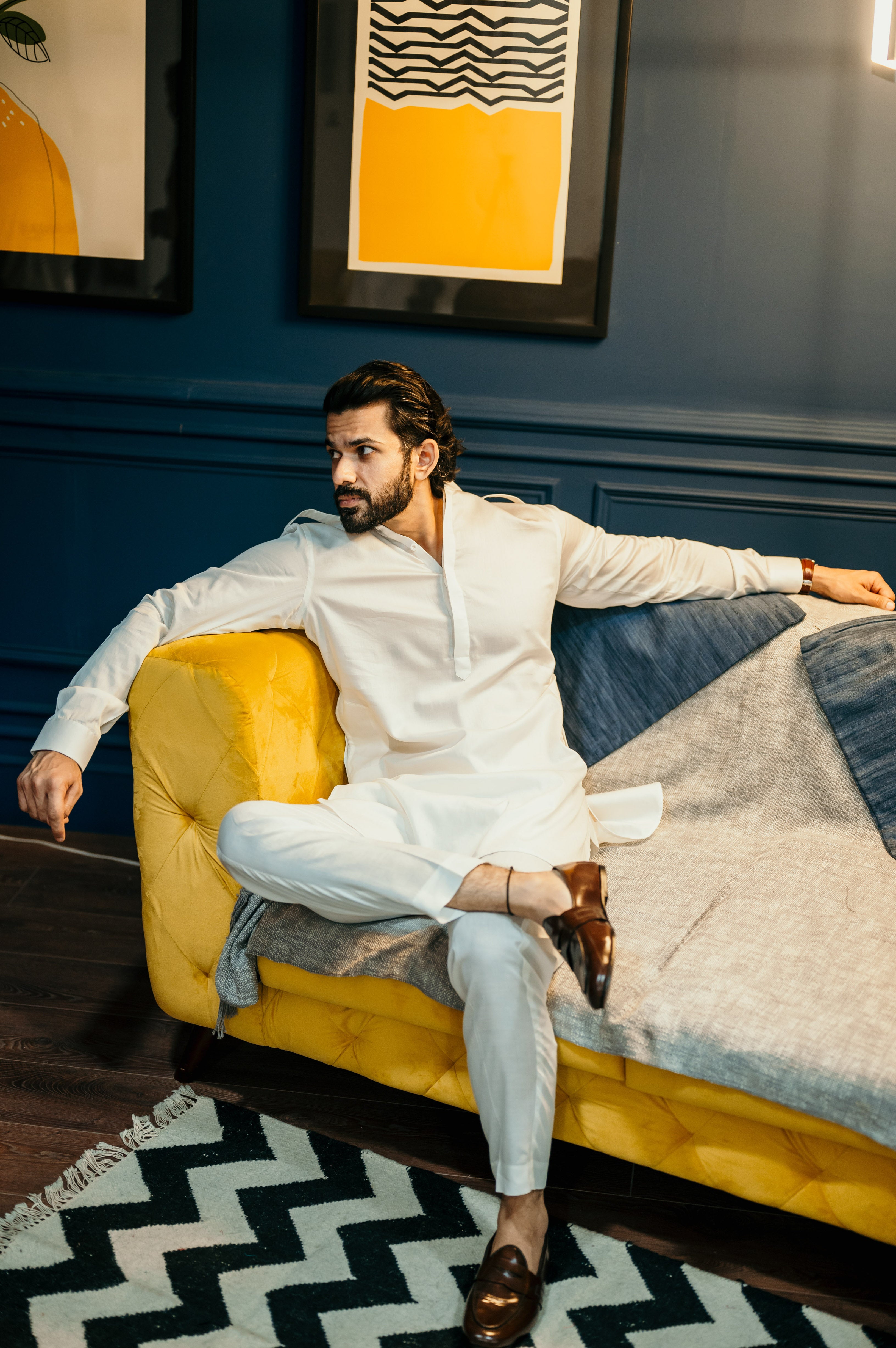 Ivory Shoulder Flap Kurta