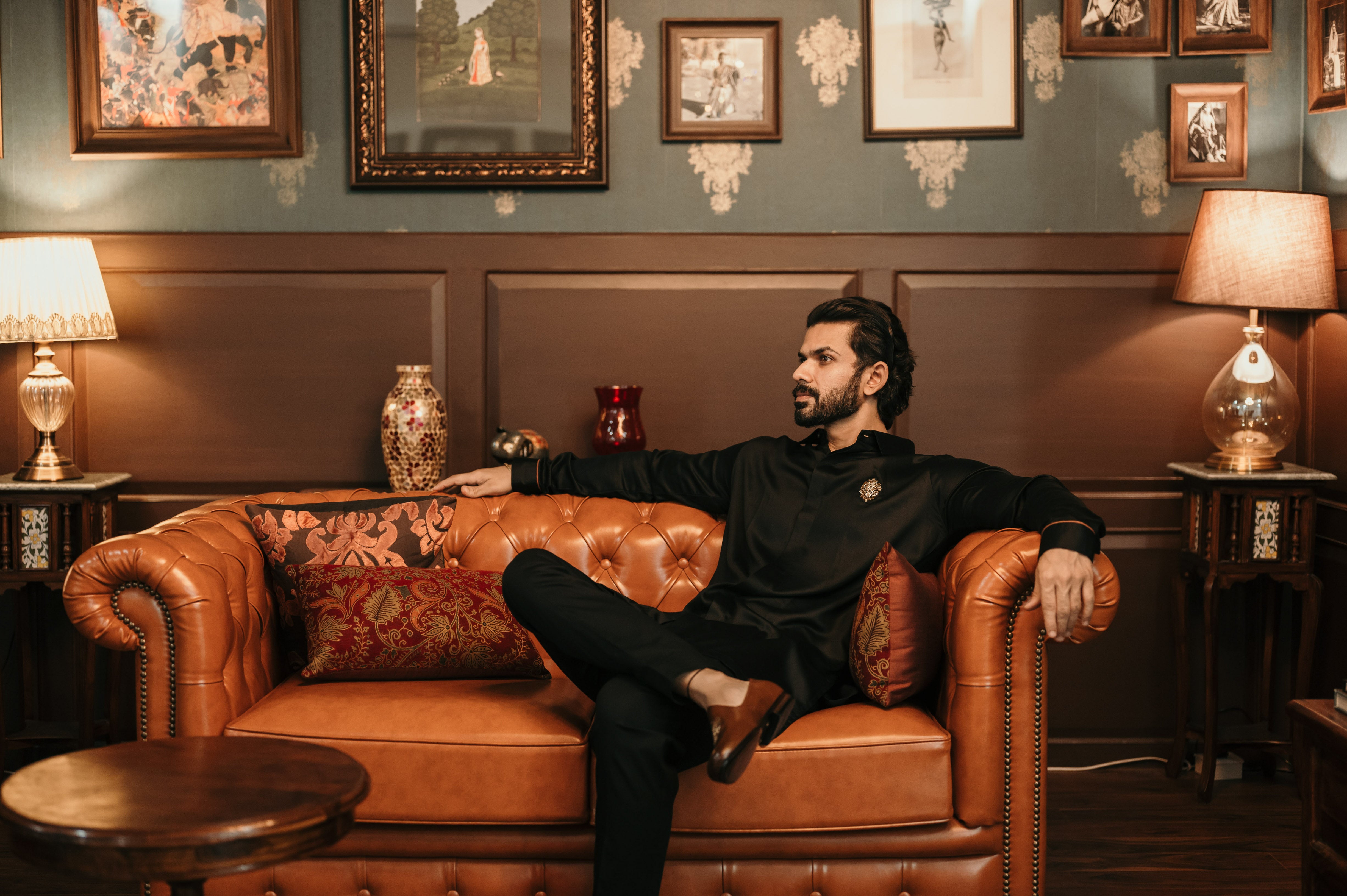Black Shine Embellished Shirt Kurta