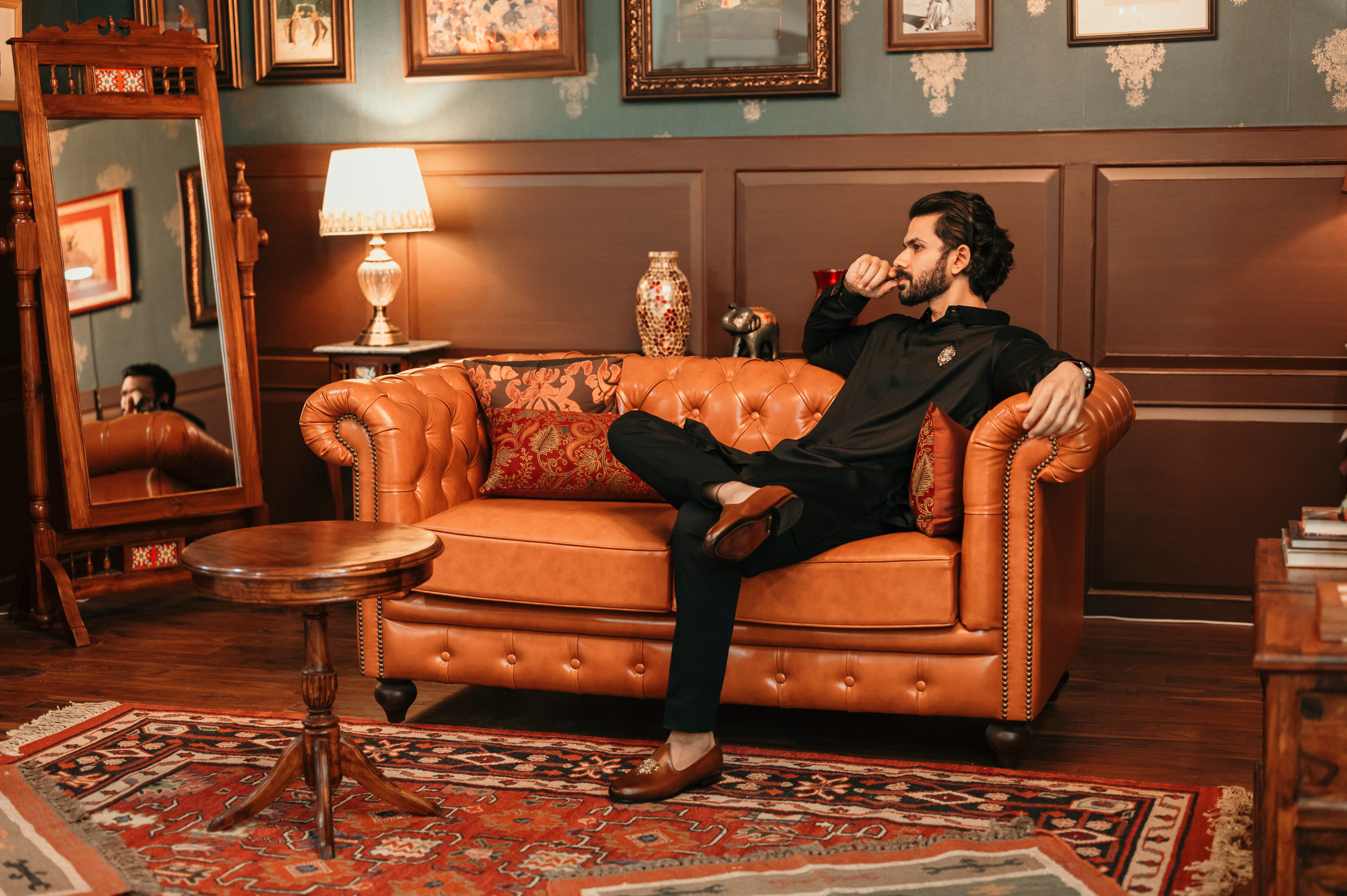 Black Shine Embellished Shirt Kurta