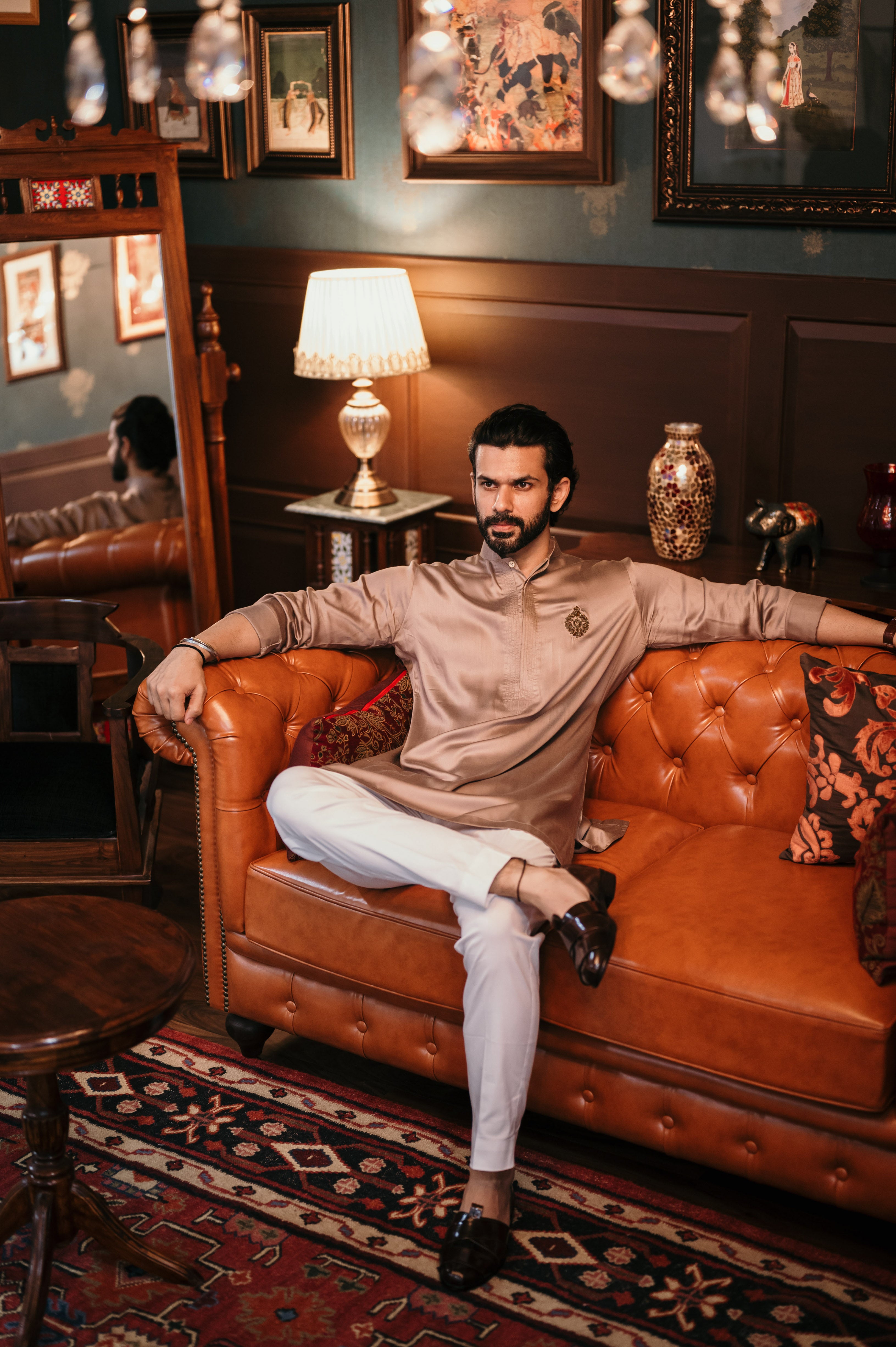 Dusty Pink Embellished Kurta