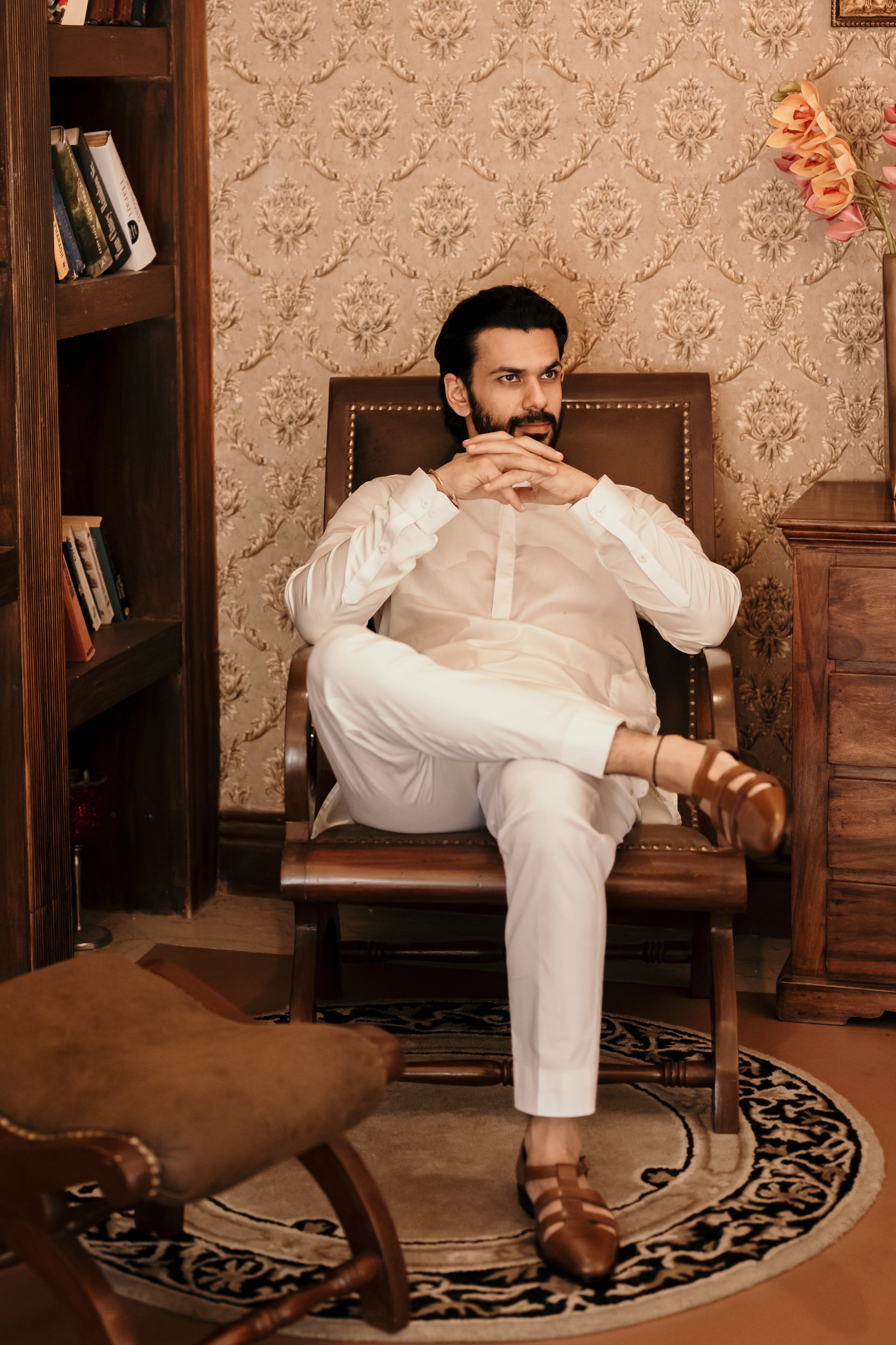 Ivory Shoulder Flap Kurta