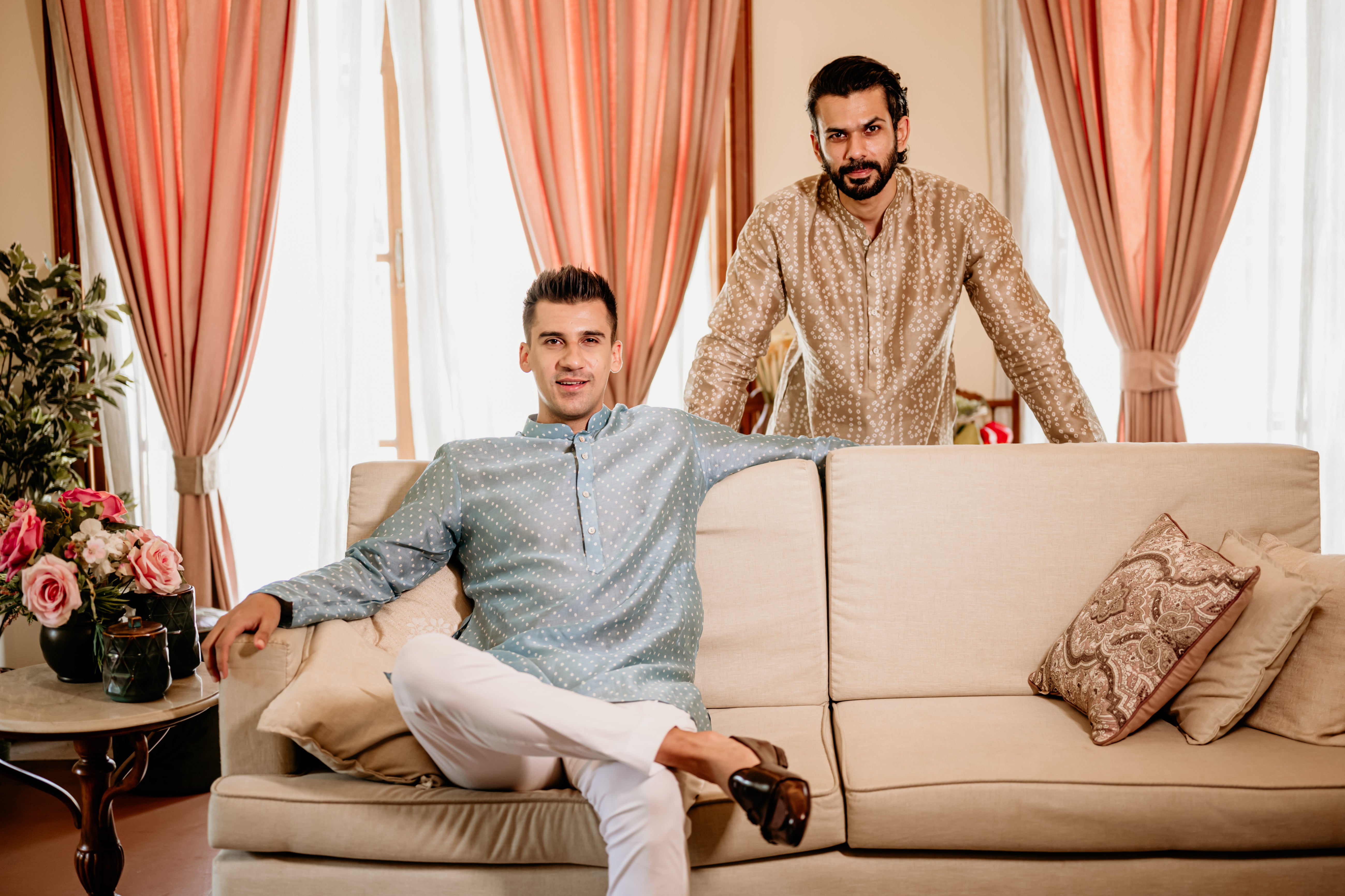 Sky Blue Bandhani Chanderi Kurta