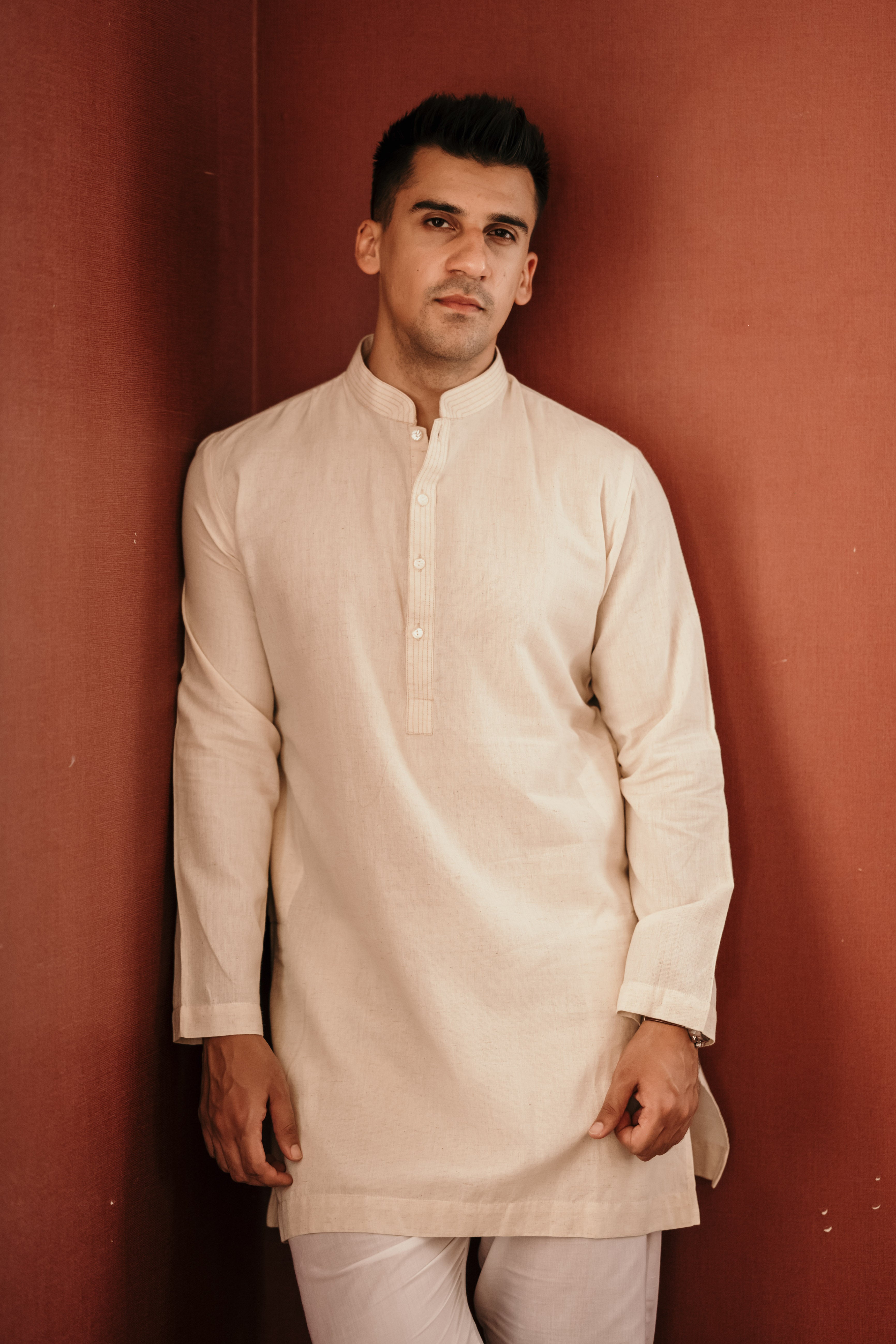 Beige Classic kurta