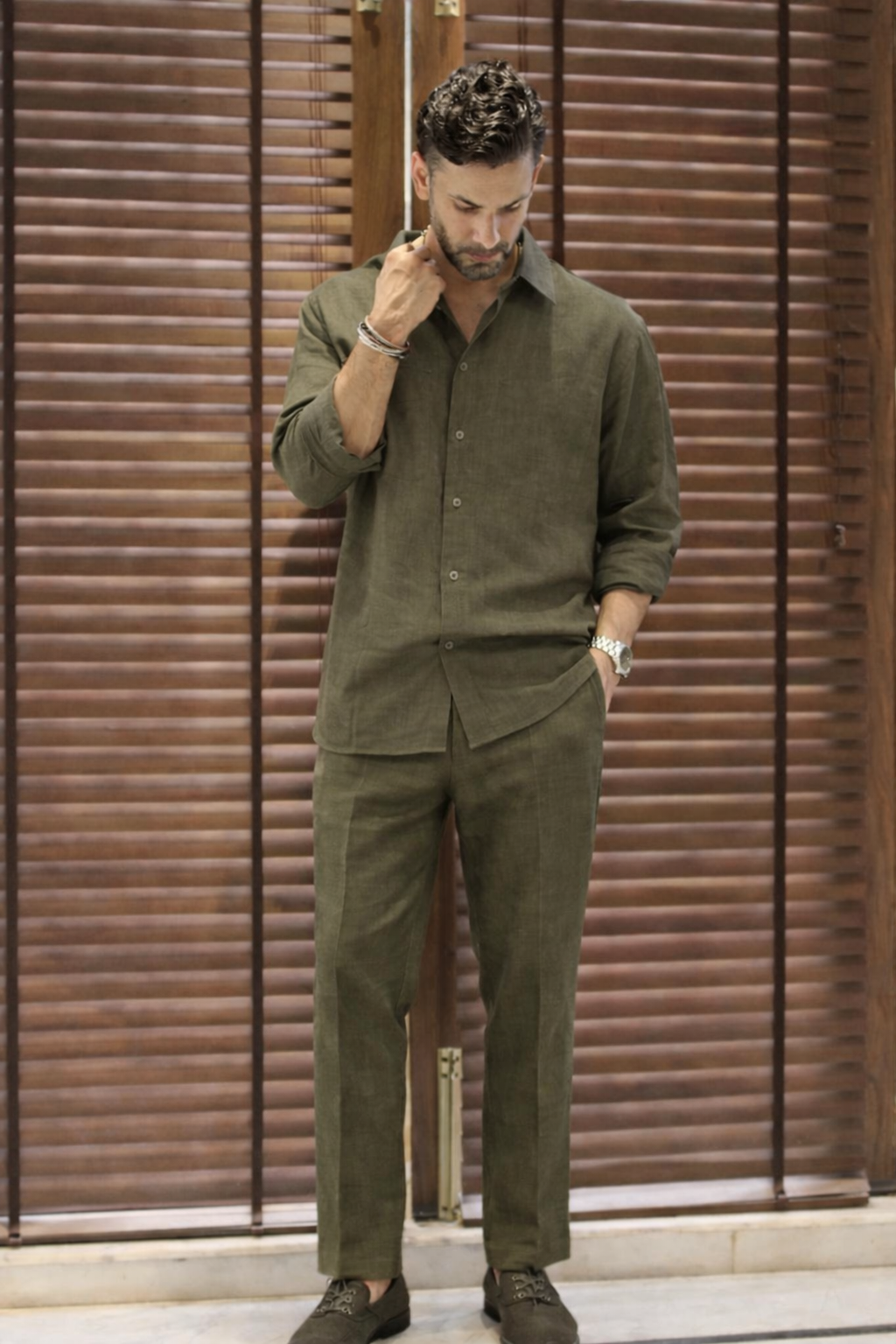 Green Linen Shirt
