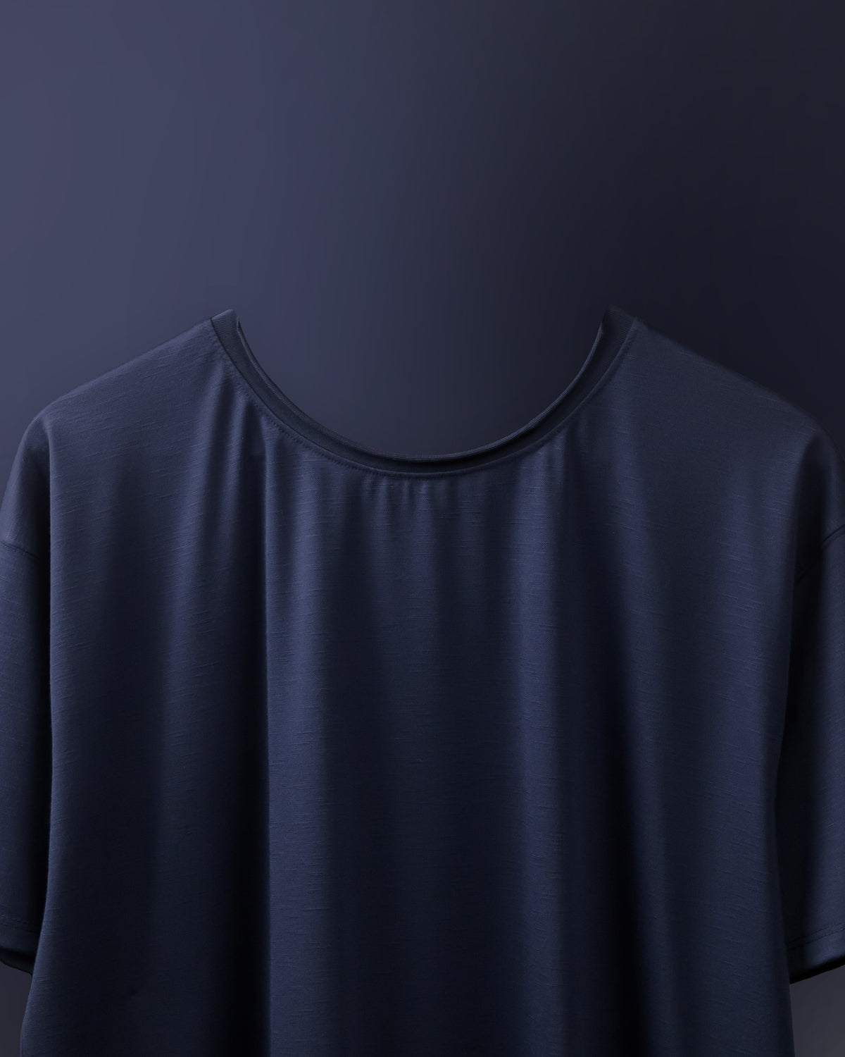 SLUB CREW NECK T-Shirt - Navy Blue