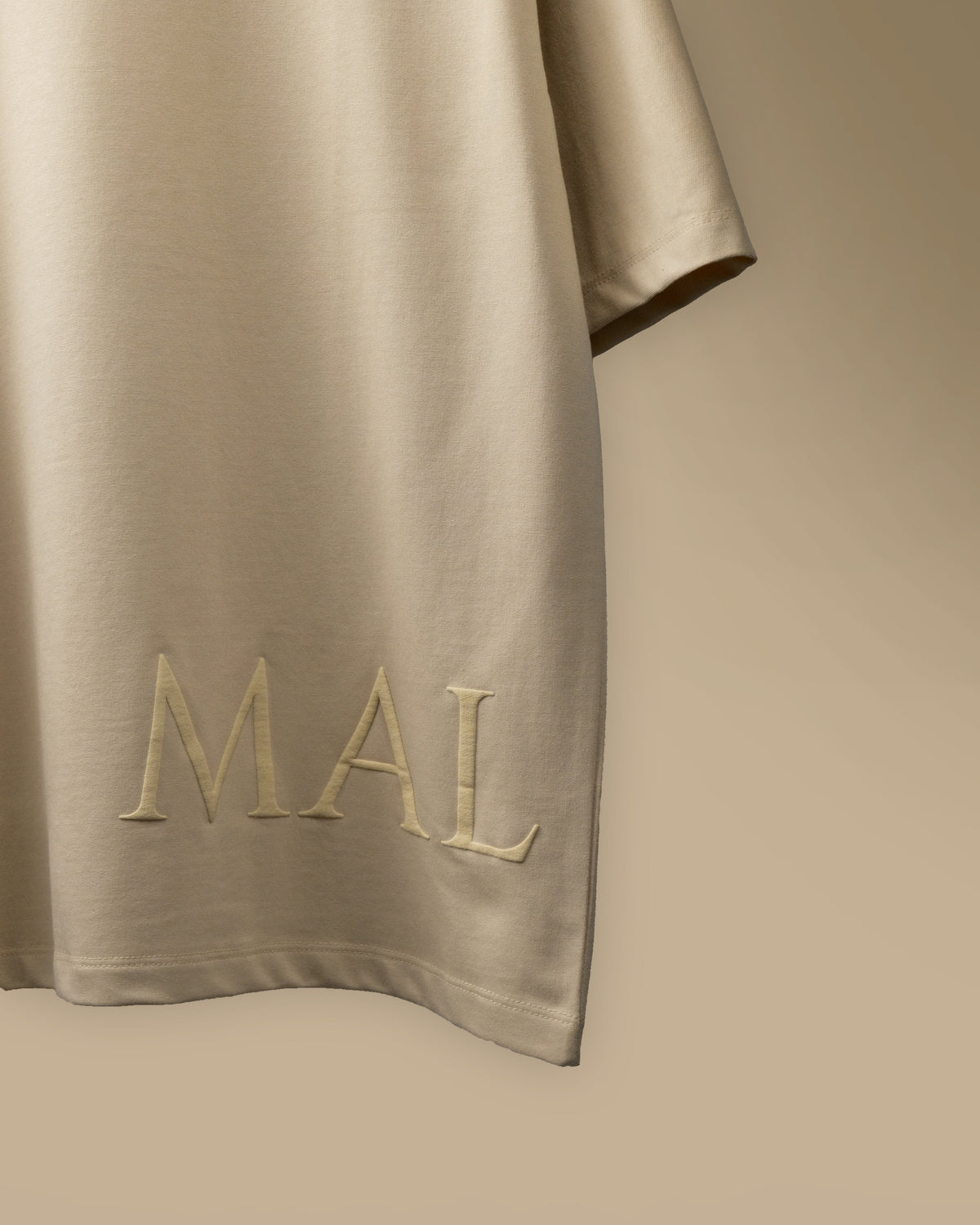 Drop Shoulder Beige T-shirt