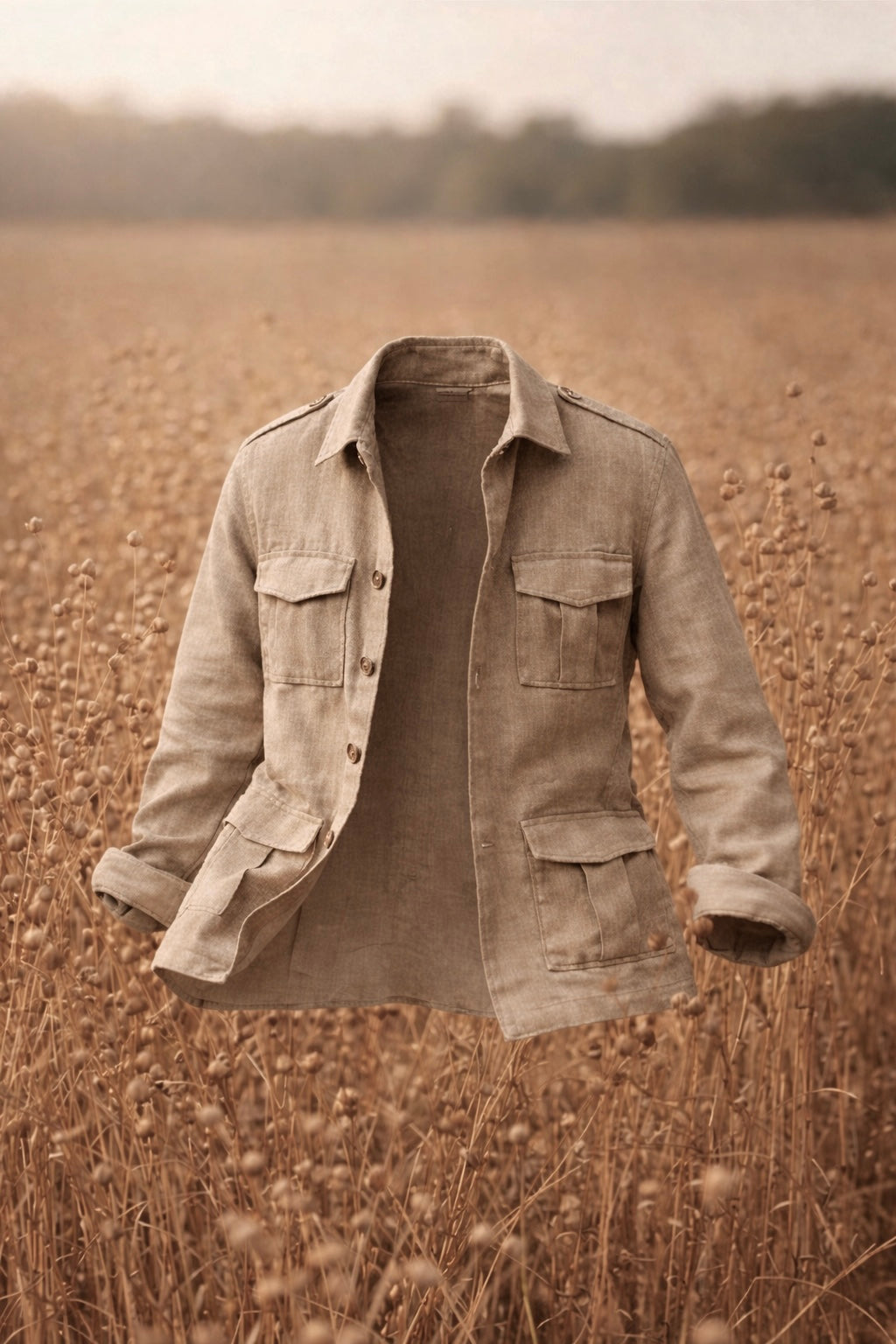 Linen Shacket - Beige