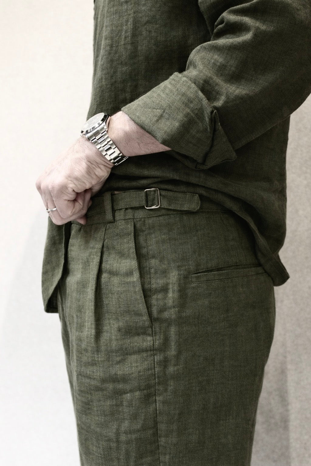 Linen Green Pants
