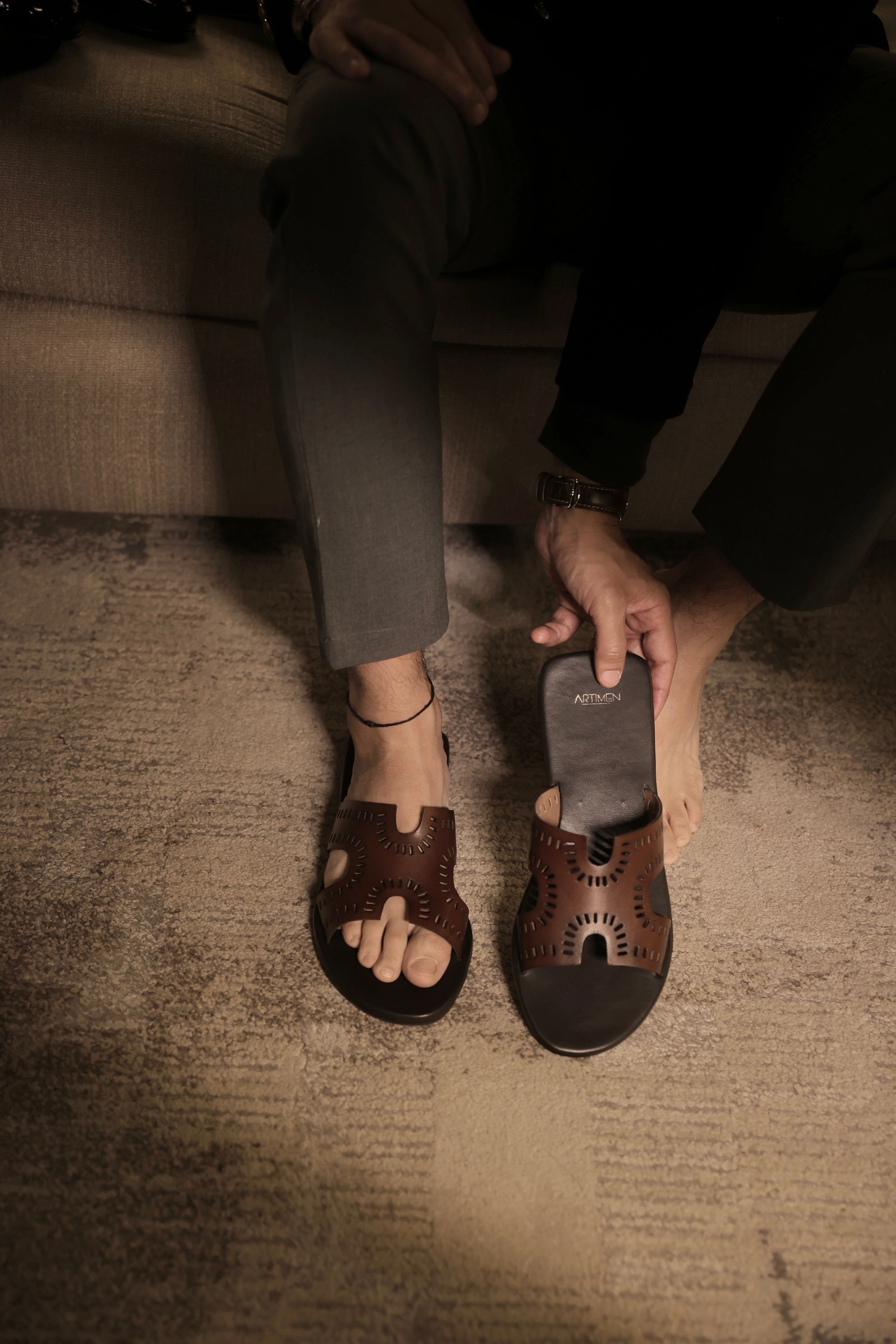 B-Tan Punch Slippers