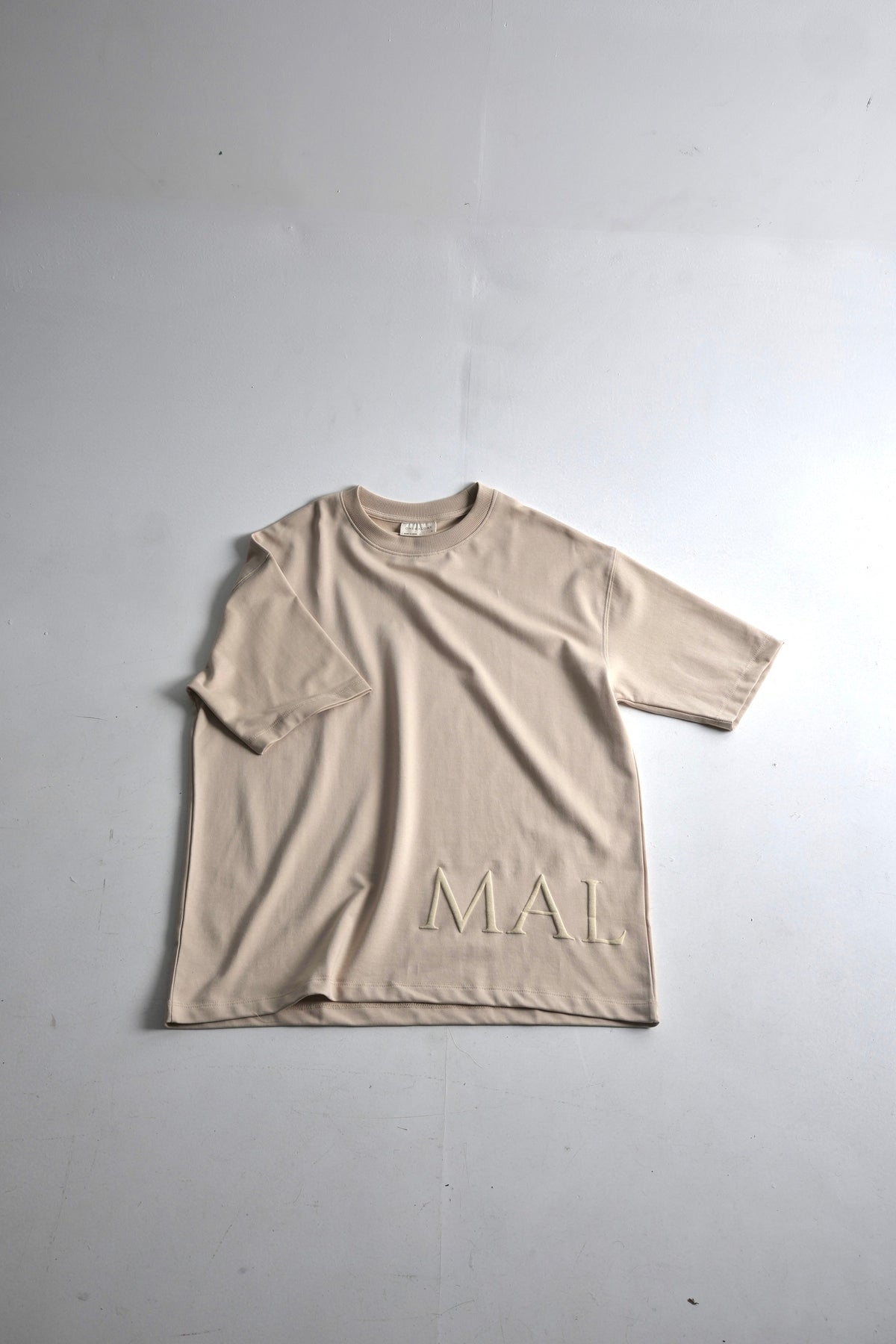 Drop Shoulder Beige T-shirt