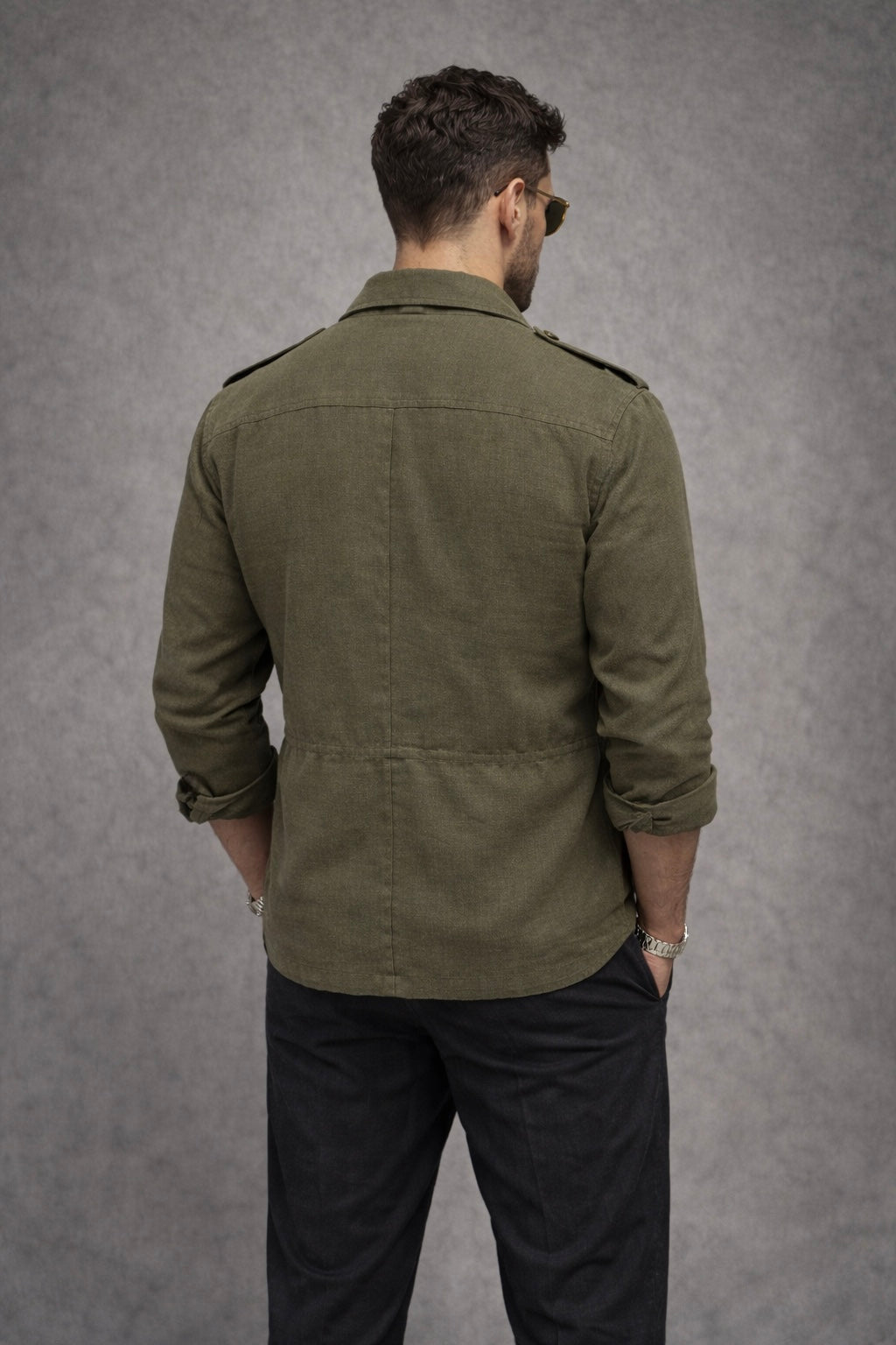 Linen Shacket - Green