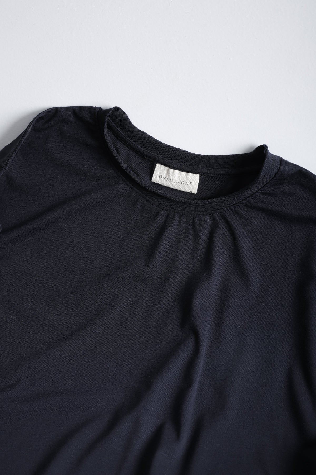 SLUB CREW NECK T-Shirt - Navy Blue