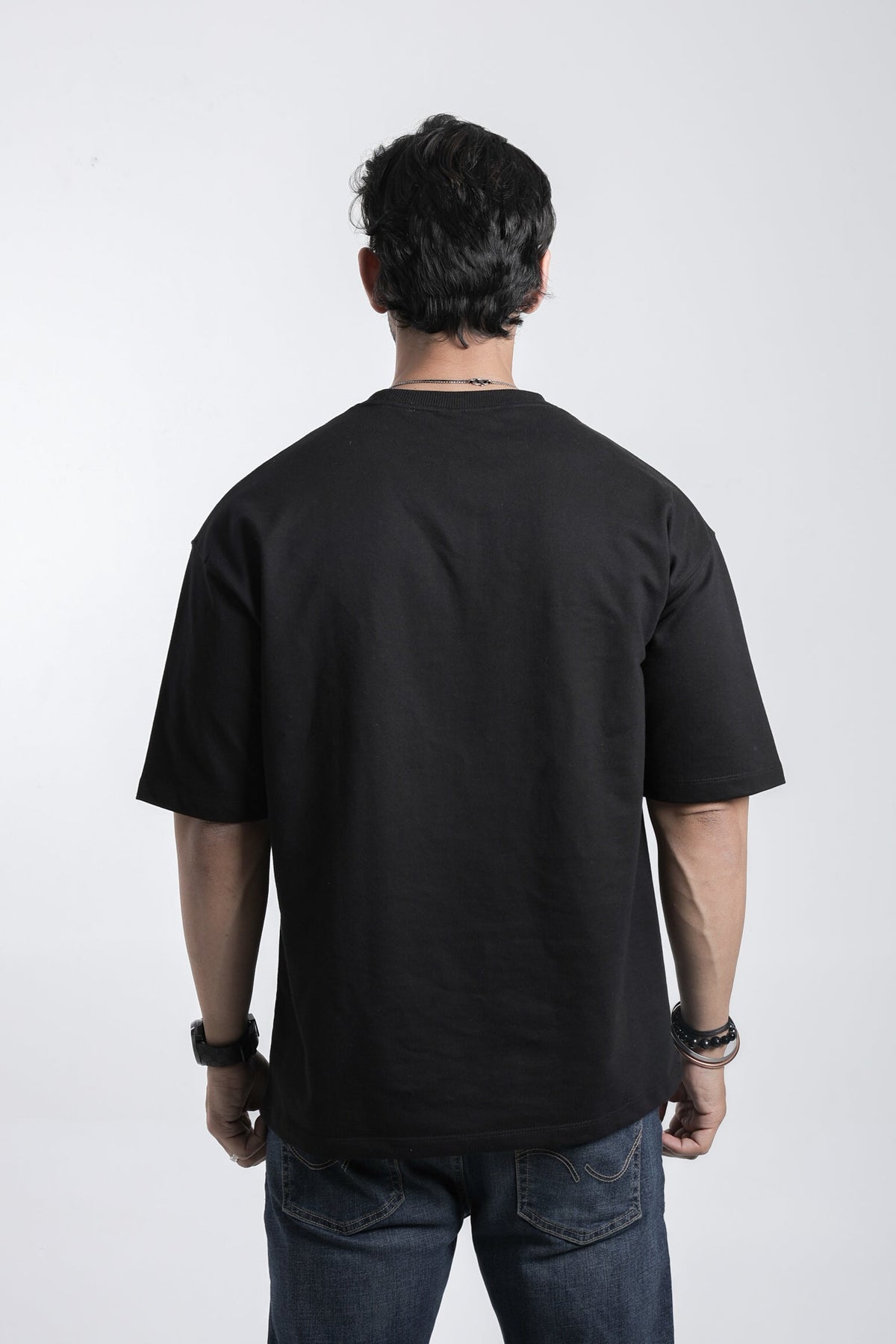 Drop Shoulder Black T-shirt